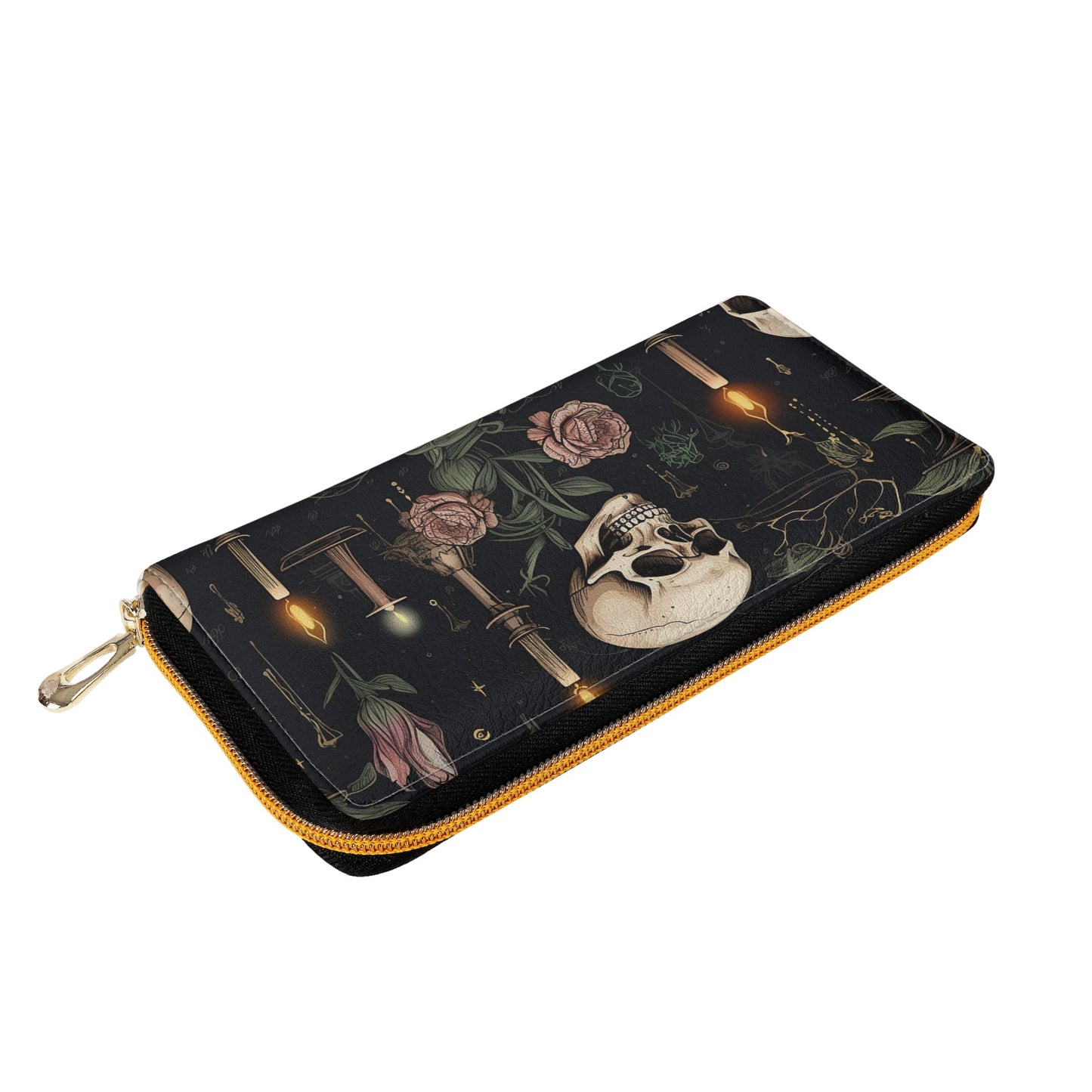 Gothic Nighttime Leather Zipper Purse