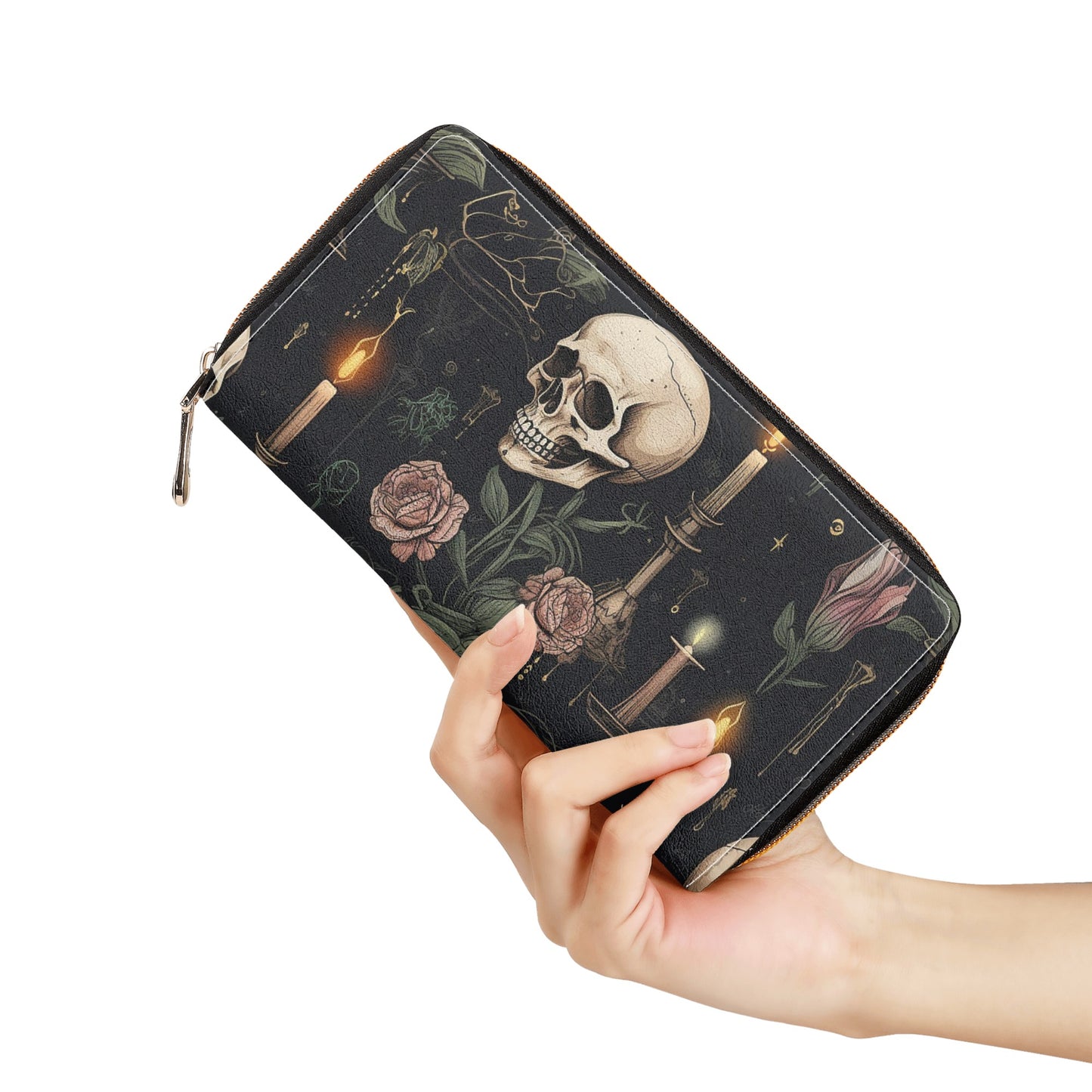 Gothic Nighttime Leather Zipper Purse