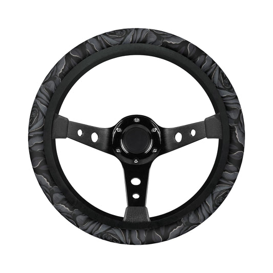 Black Roses Car Steering Wheel Covers