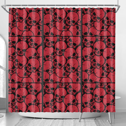 Red Skulls Shower Curtain