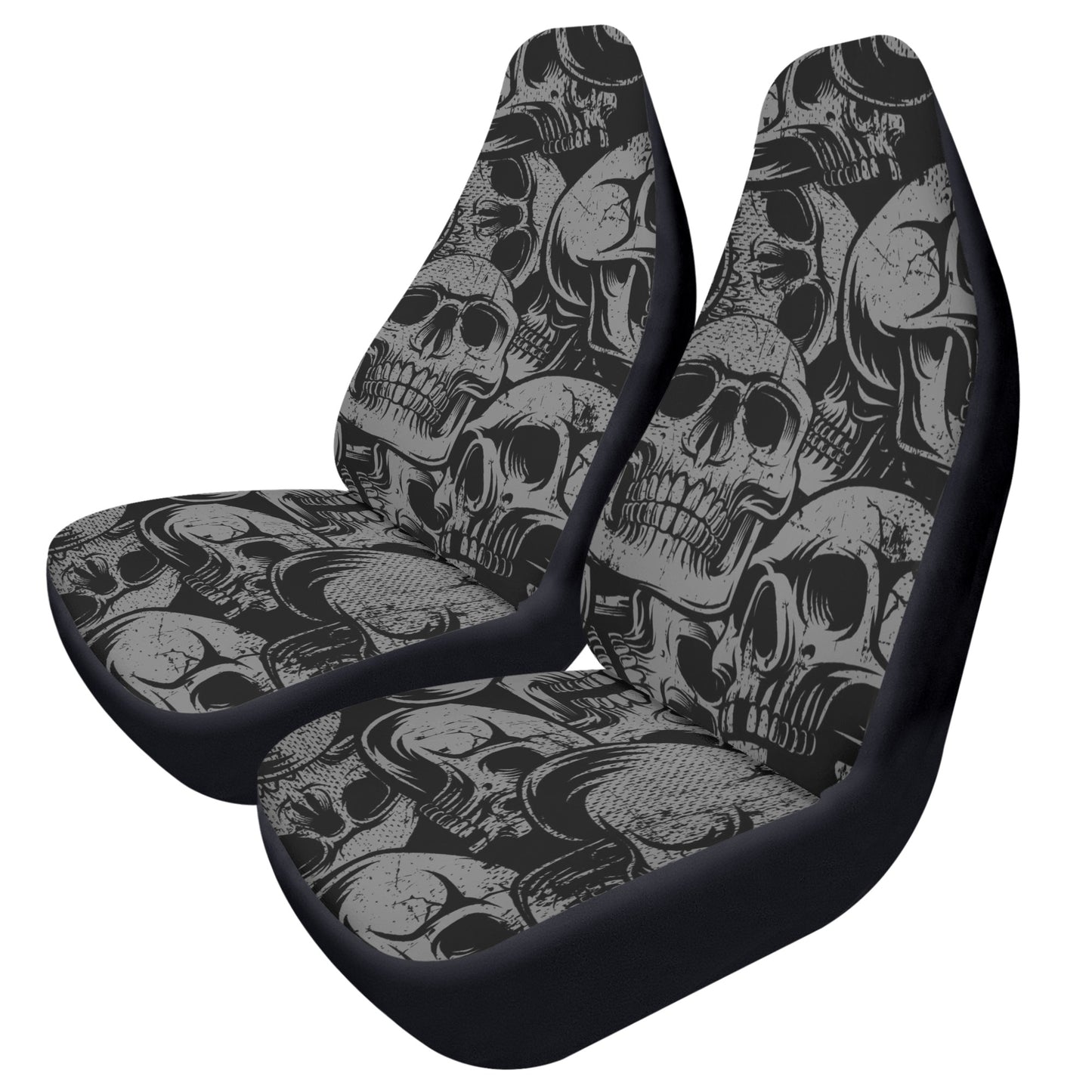 Silver Skulls Front Car Seat Covers