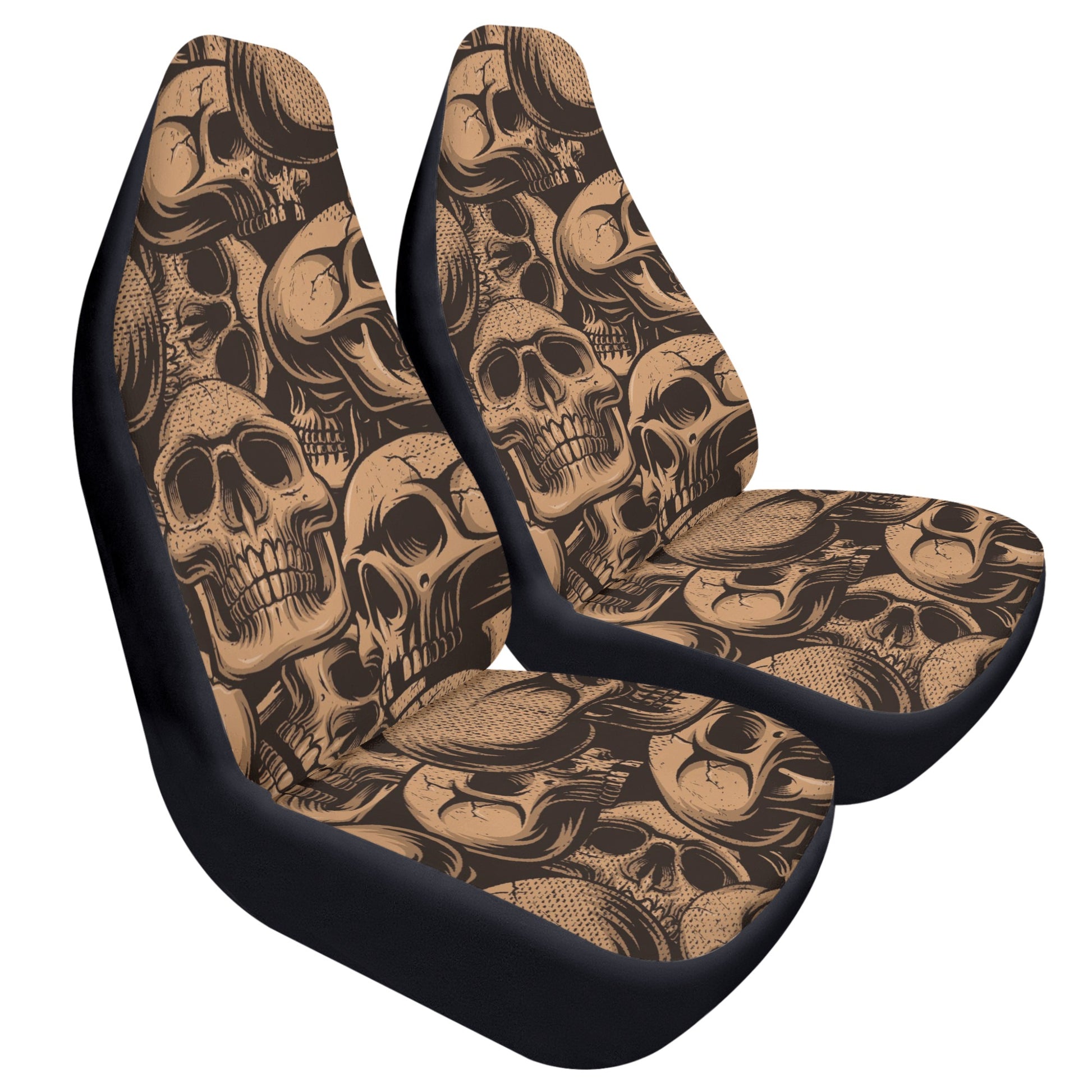 Bronze Skulls Front Car Seat Covers