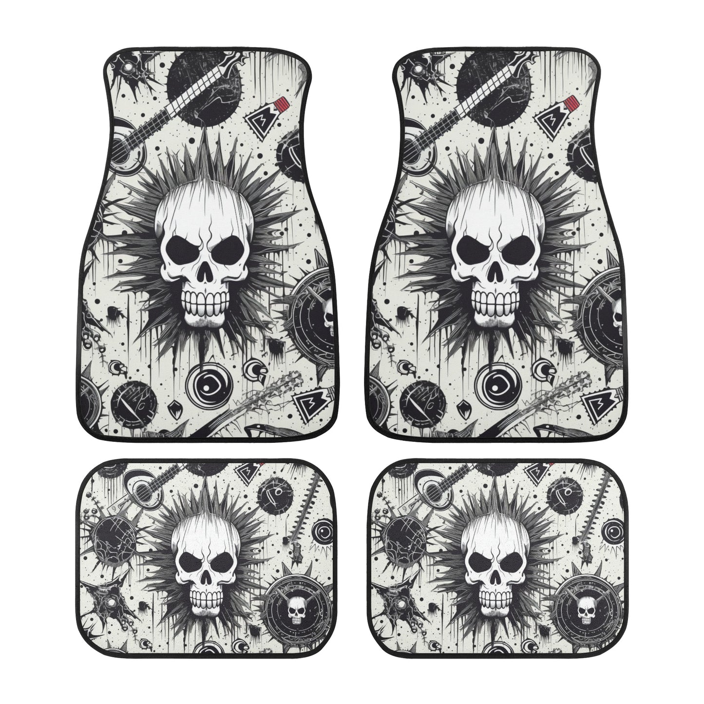 Punk Skull Car Floor Mats (Set of 4)