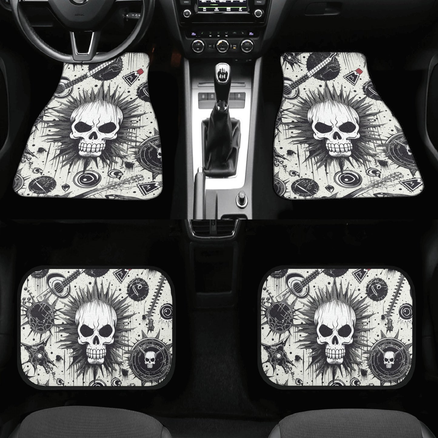 Punk Skull Car Floor Mats (Set of 4)