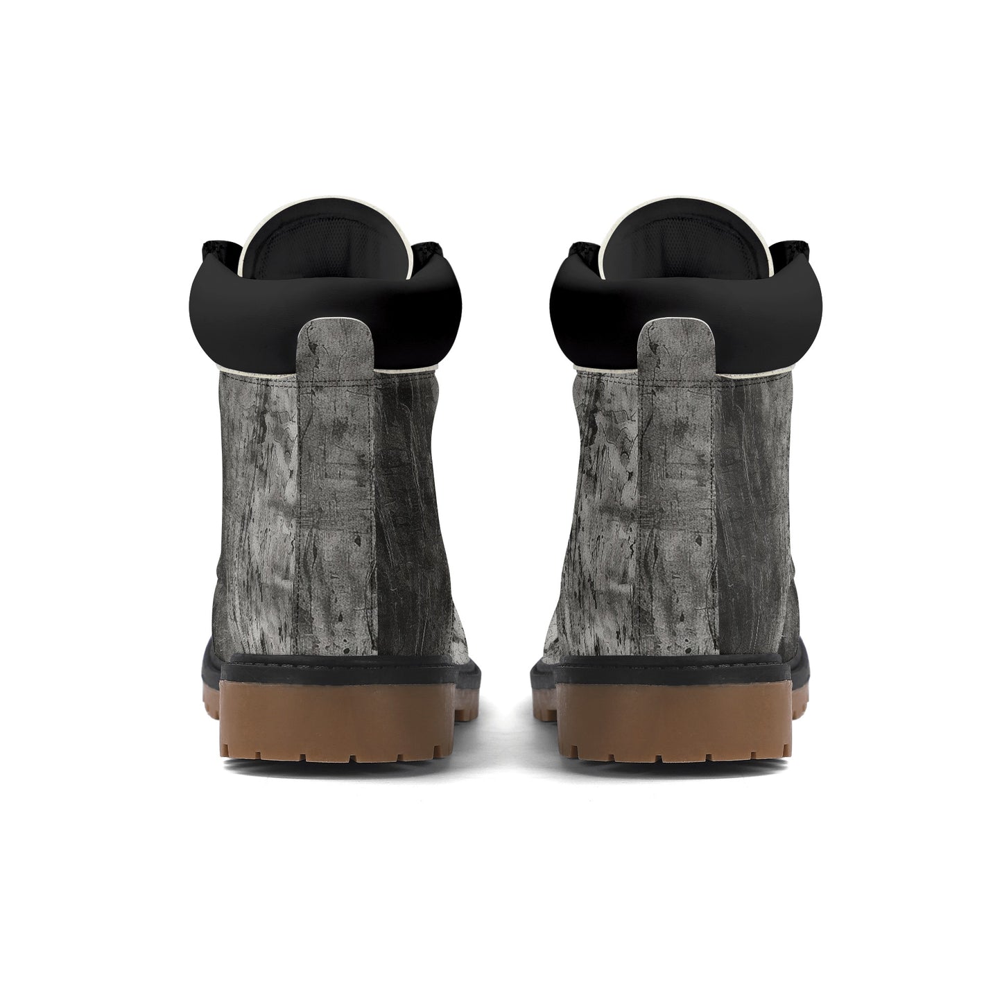 Stylized Grey Leather Brown Outsole All Season Boots