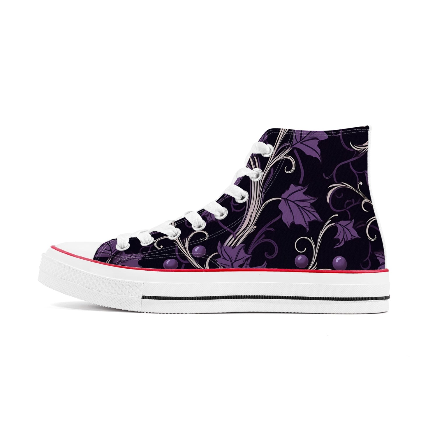 Gothic Purple Forest Classic High Top Canvas Shoes