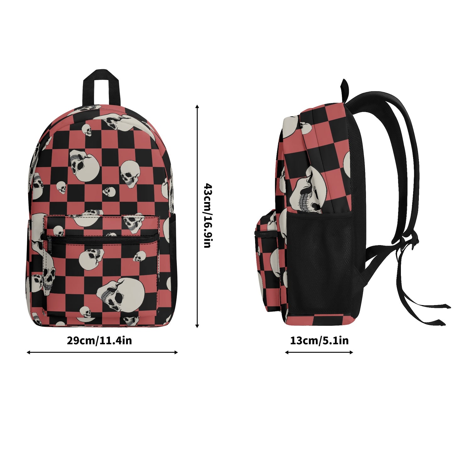 Skulls And Checkers Vintage Style Backpack