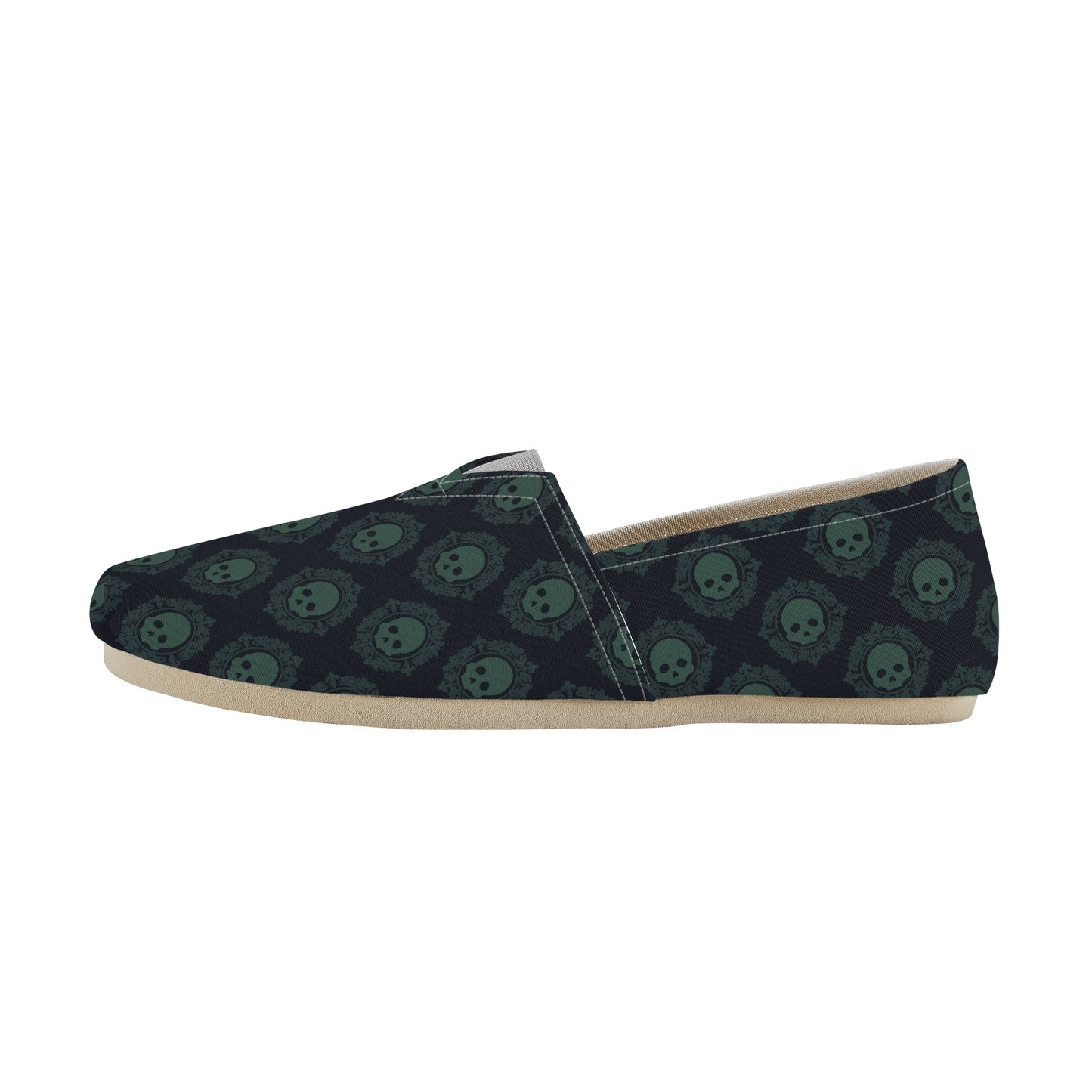 Green Gothic Skulls Casual Shoes