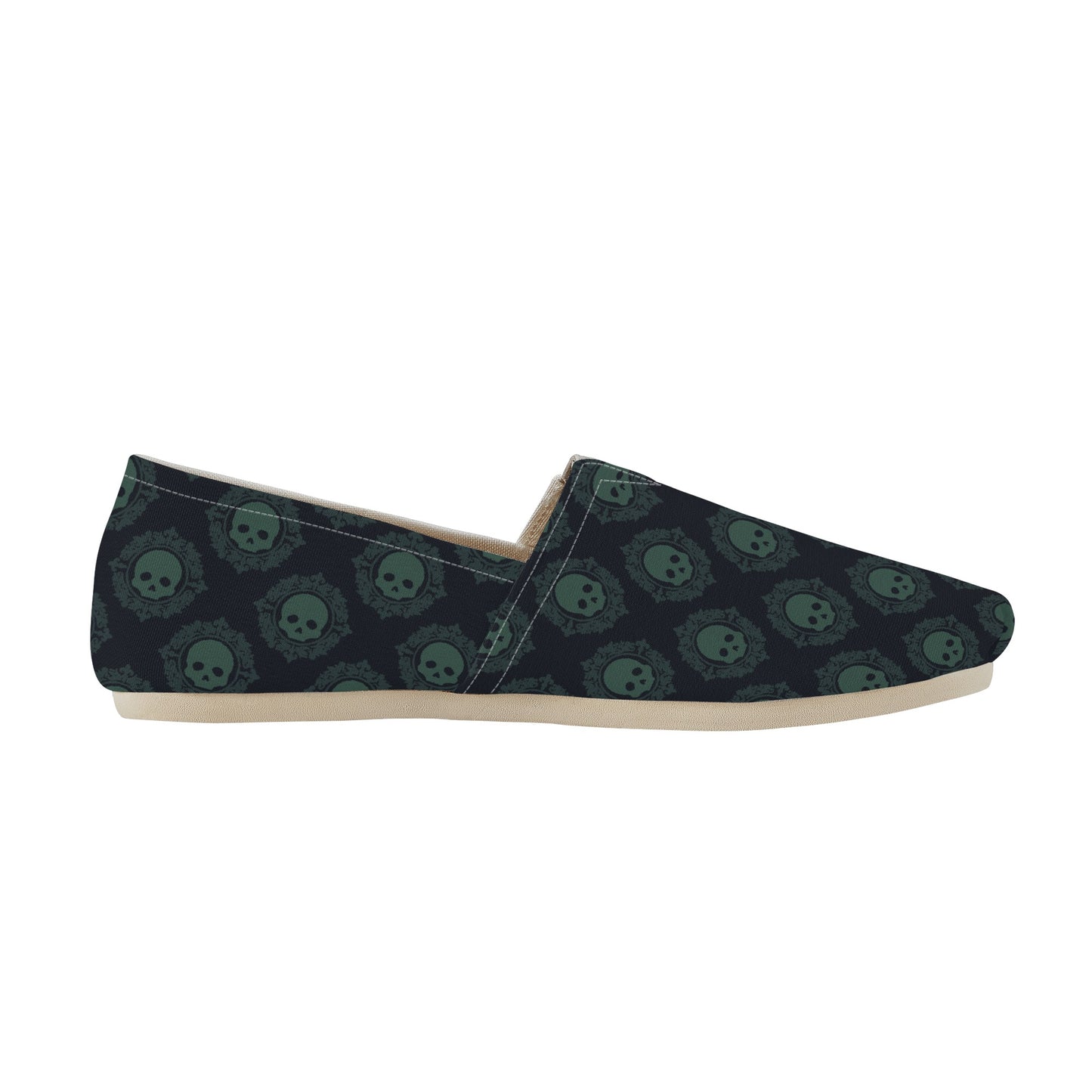 Green Gothic Skulls Casual Shoes