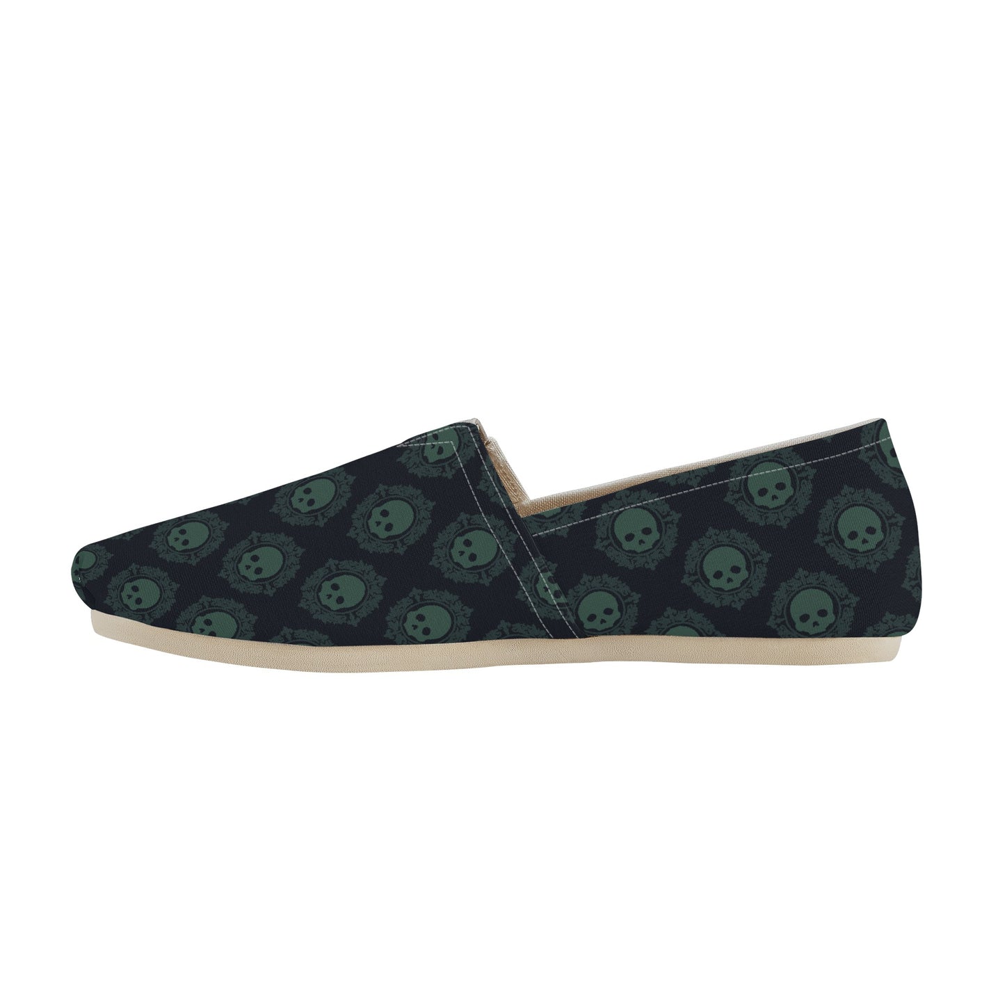 Green Gothic Skulls Casual Shoes