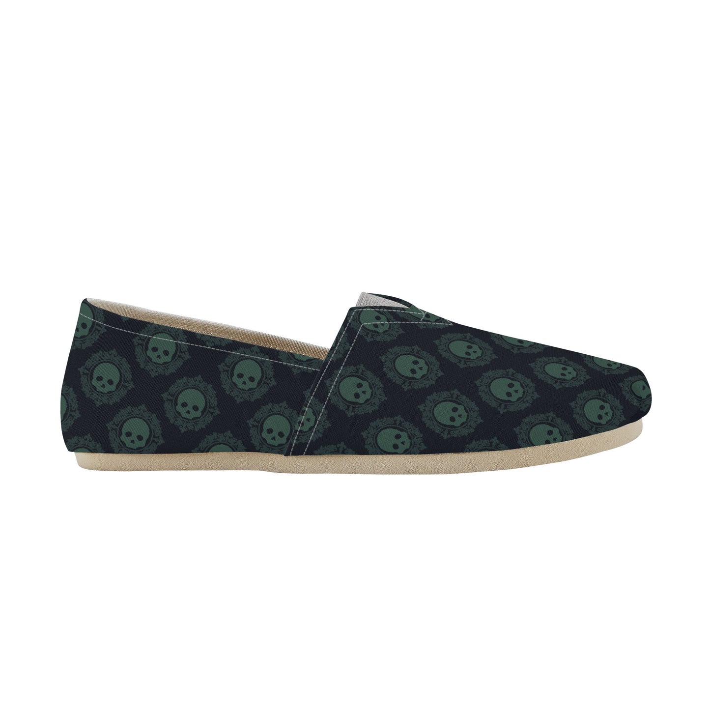 Green Gothic Skulls Casual Shoes