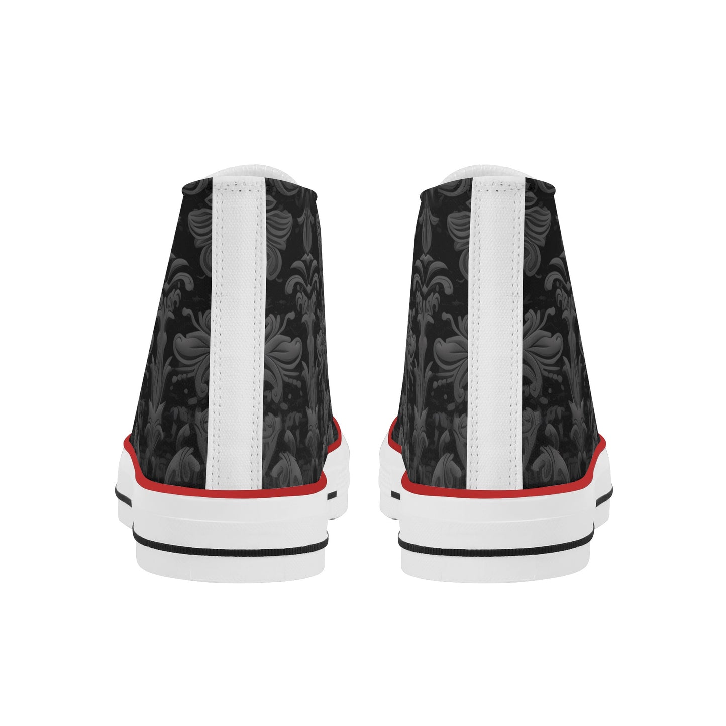 Gothic Gray And Black Design High Top Canvas Shoes