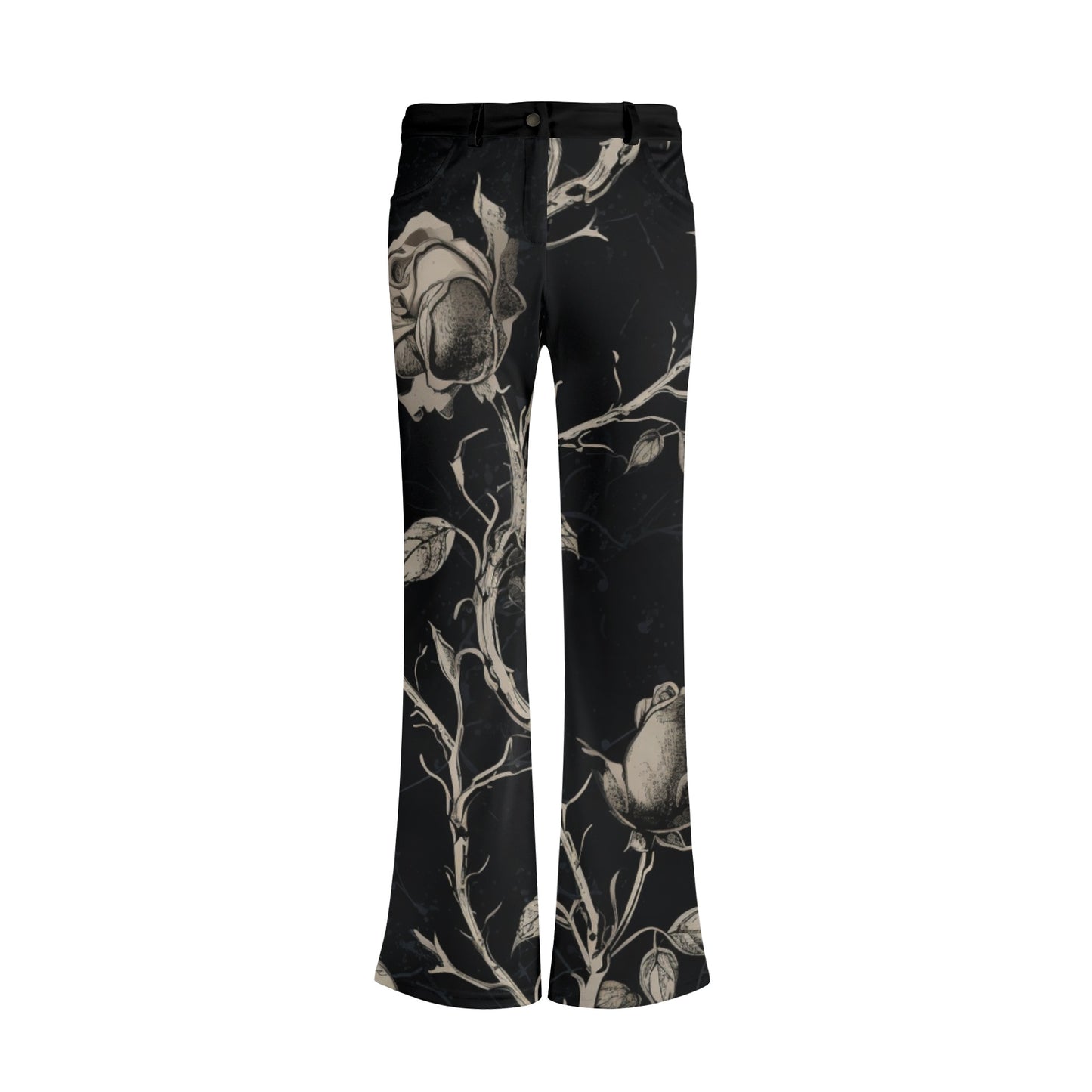 Decaying Gothic Rose Flare Pants