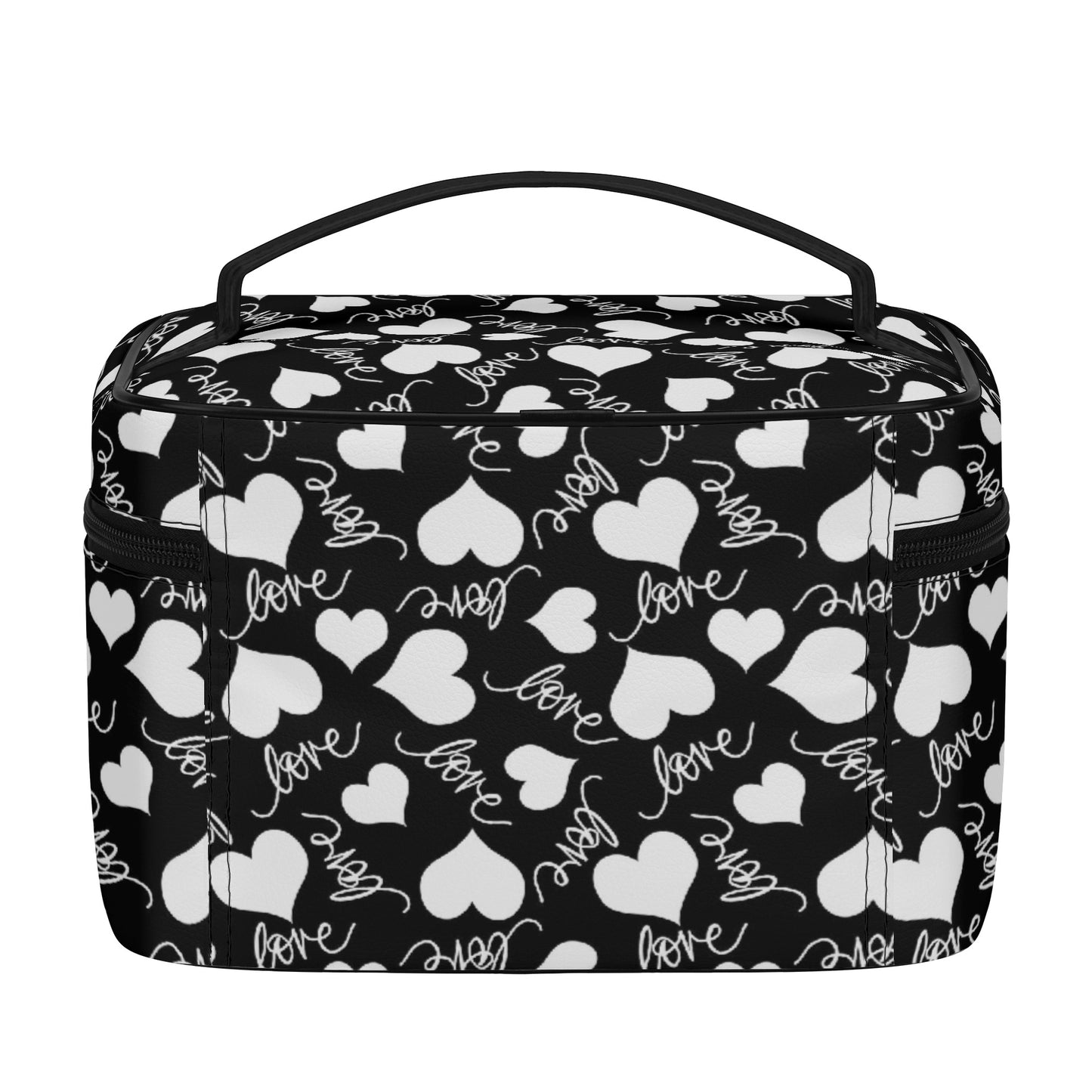 Love And Hearts Leather Cosmetic Bag