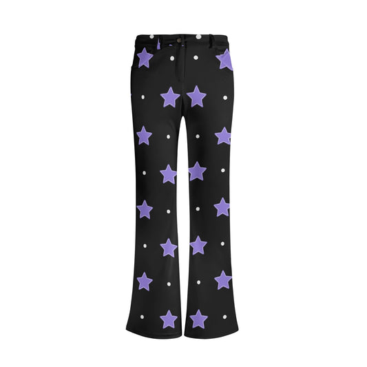 Purple Stars Flare Pants