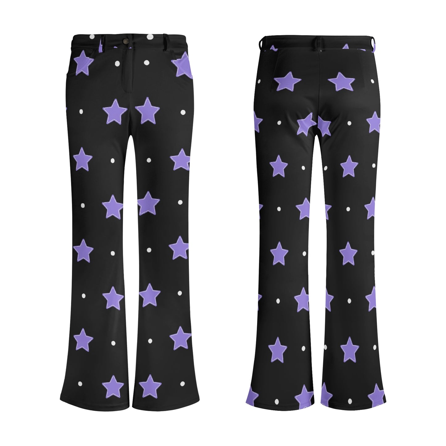 Purple Stars Flare Pants
