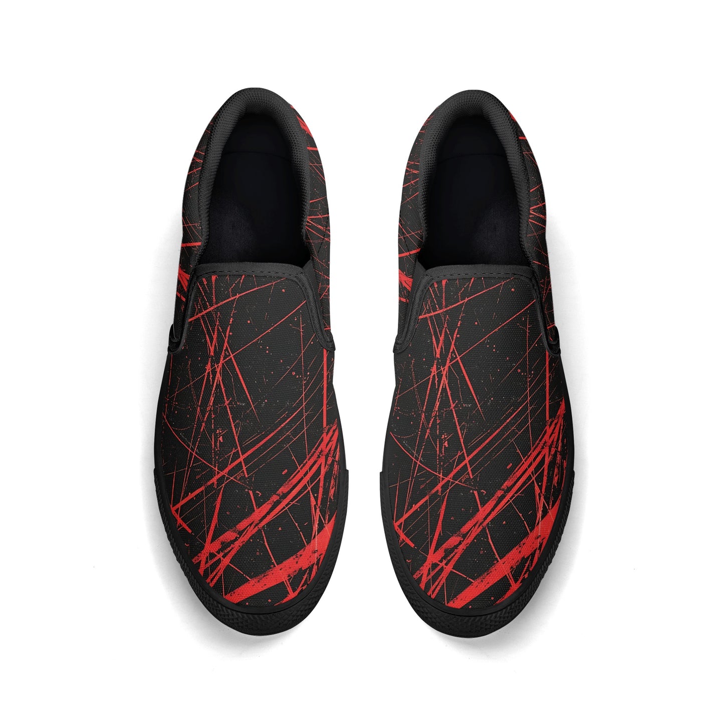 Red Slashes Men's Slip On Shoes