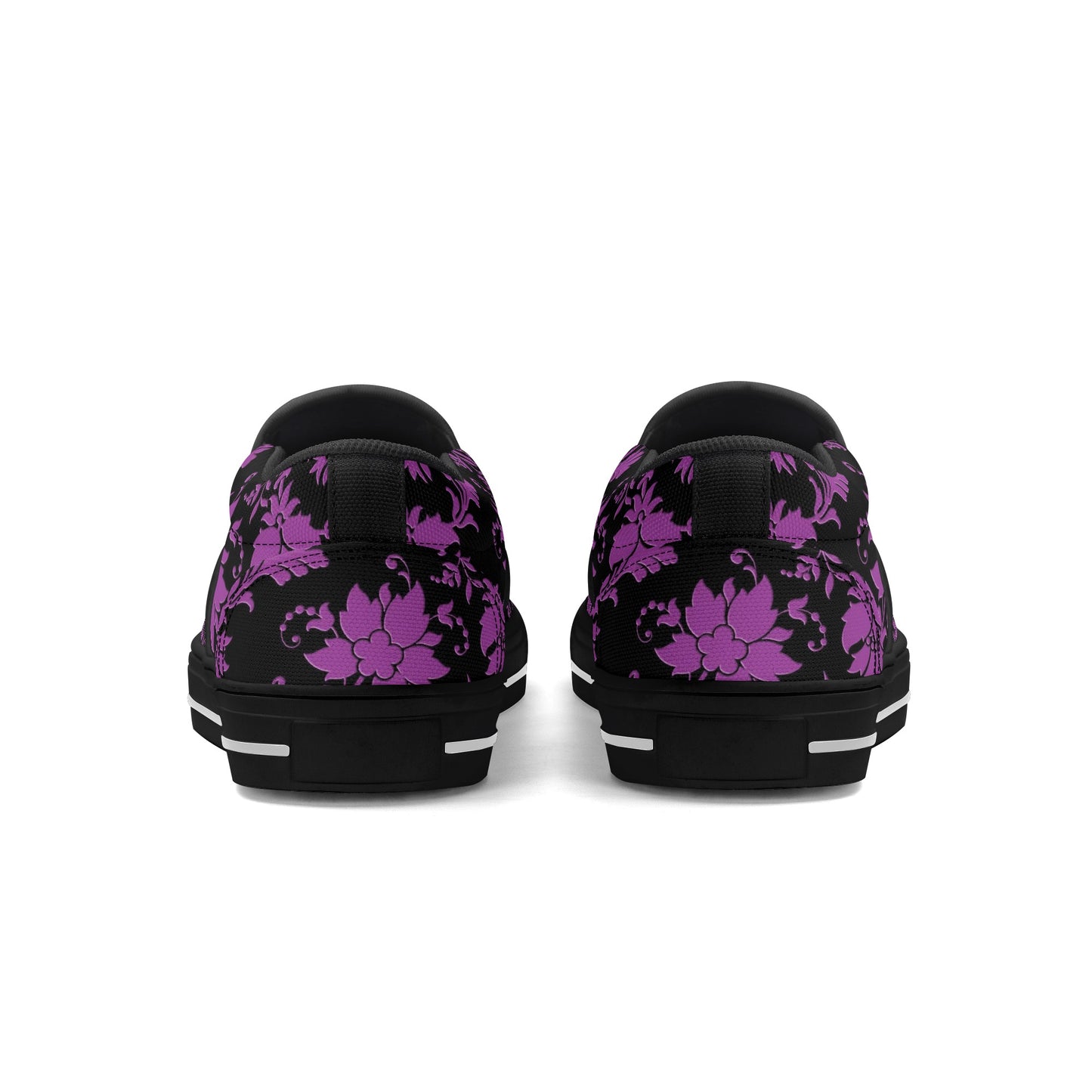 Purple Flowers Women's Slip On Shoes