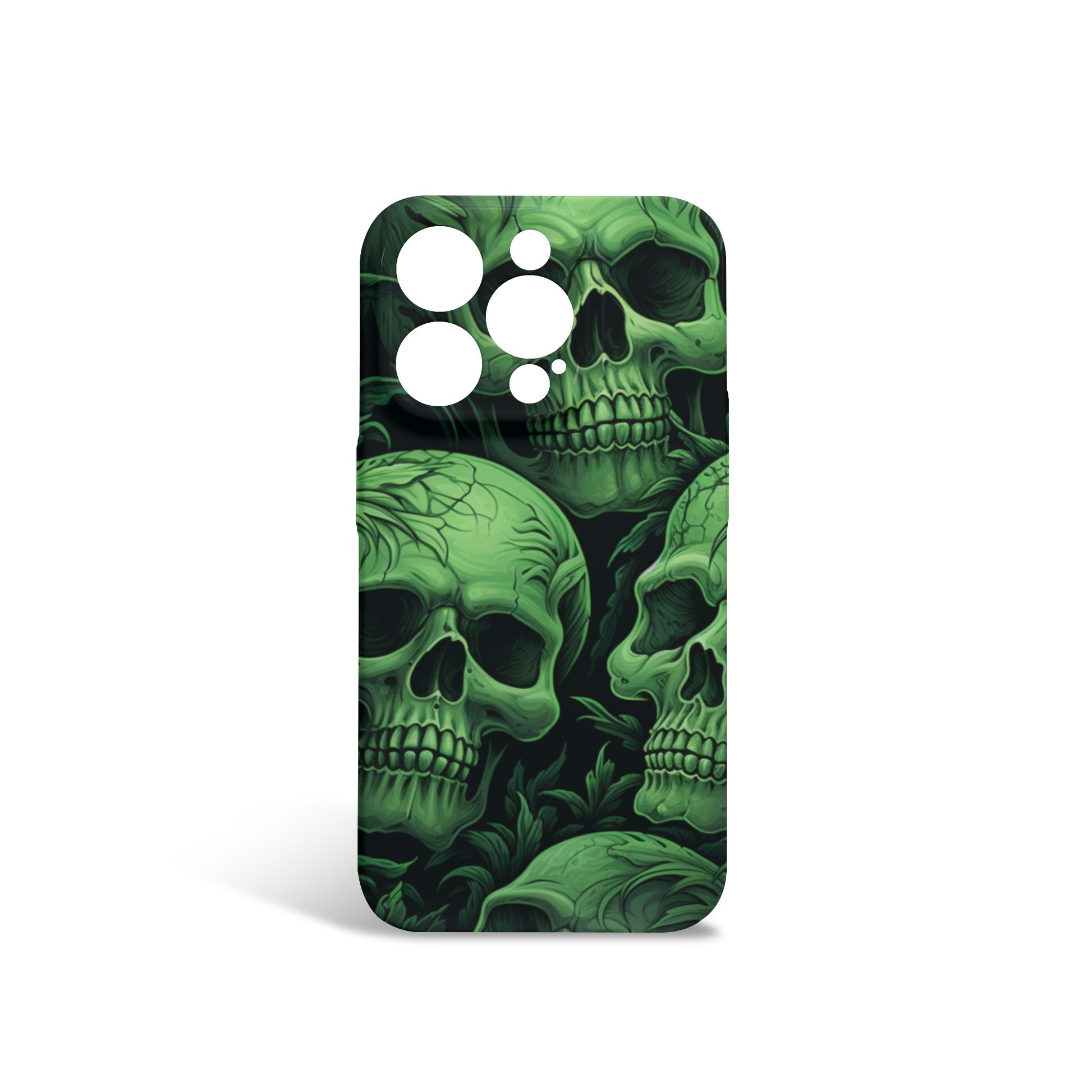 Green Skulls iPhone 15 Pro Phone Case