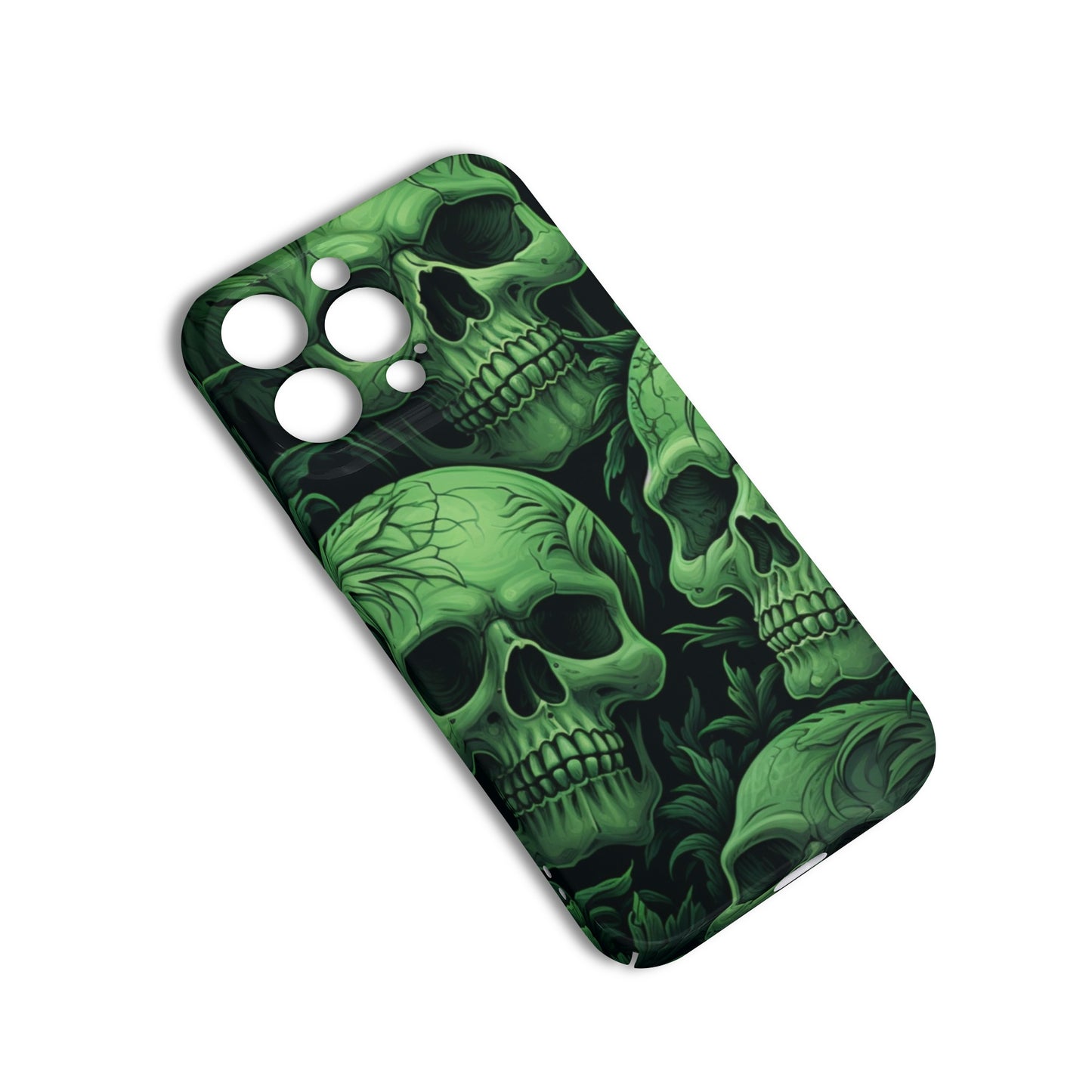 Green Skulls iPhone 15 Pro Max Phone Case