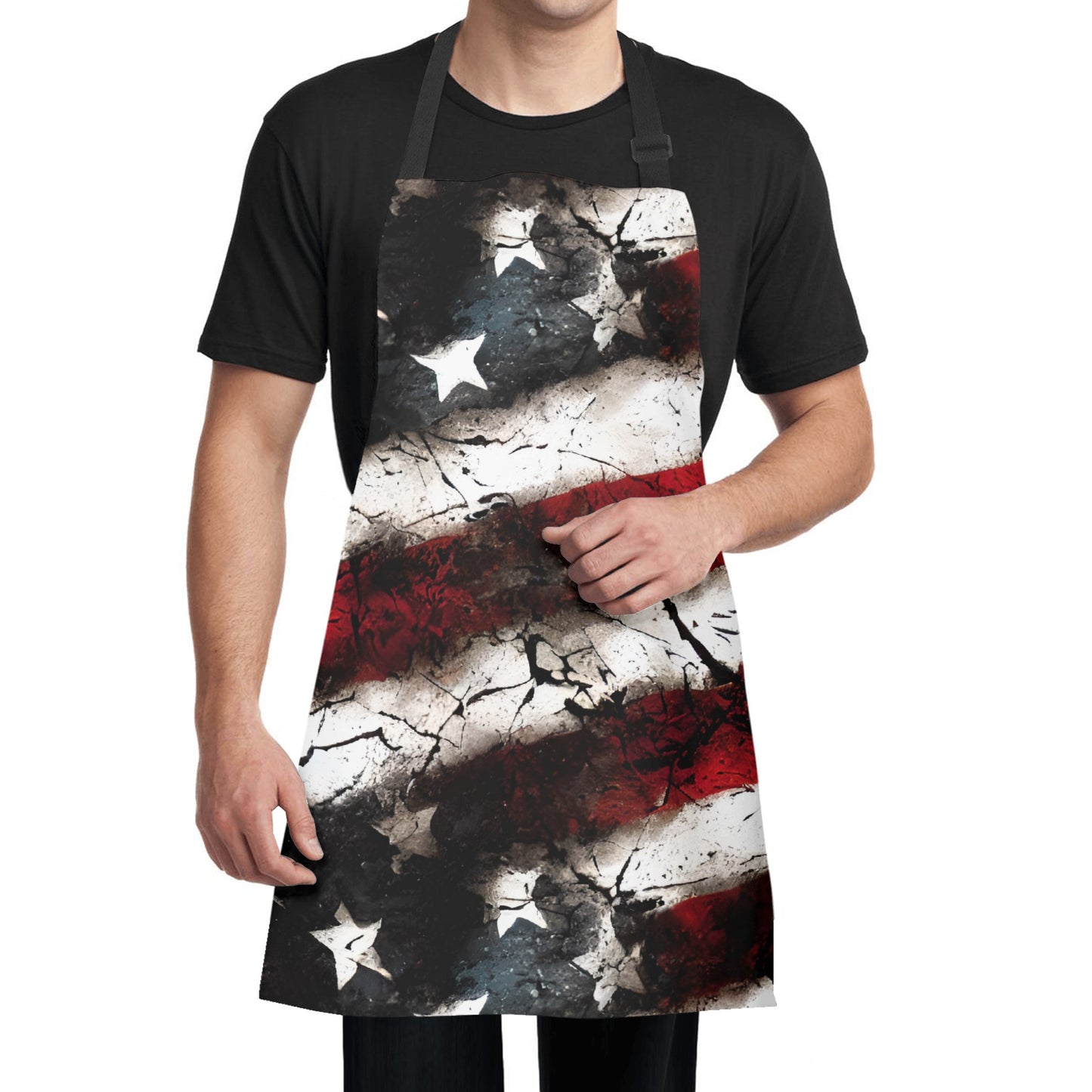 The Red, White And Grunge Apron
