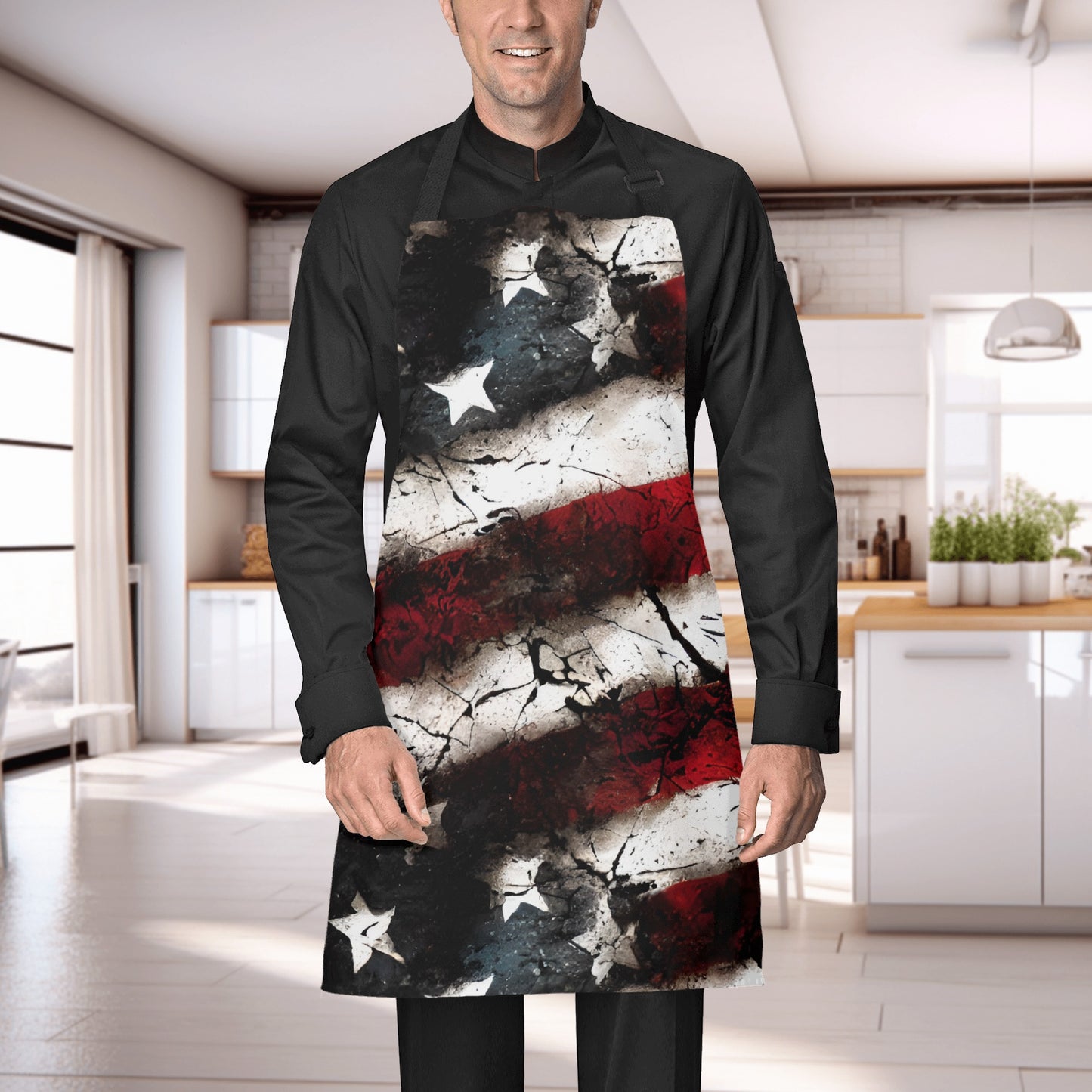 The Red, White And Grunge Apron