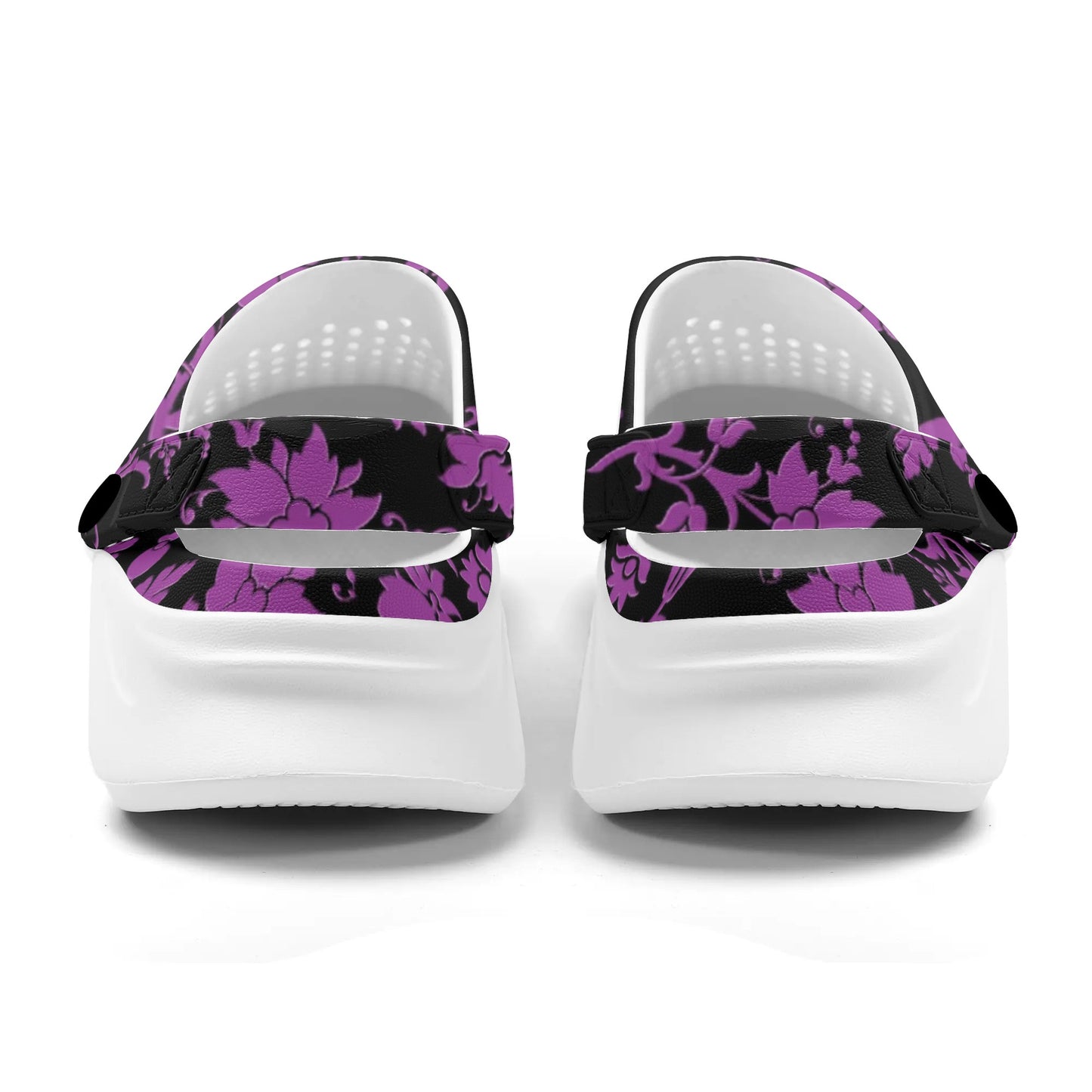 Gothic Purple Flowers Lightweight EVA Hollow Out Sandals