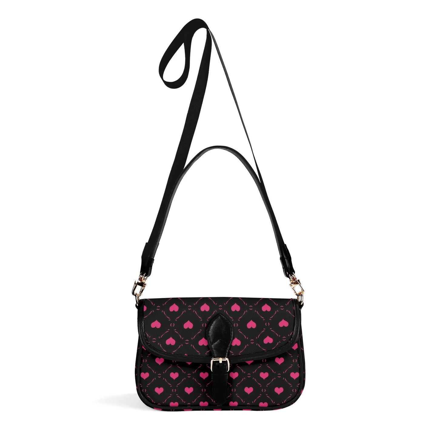 Little Pink Hearts Leather Chain Shoulder bags