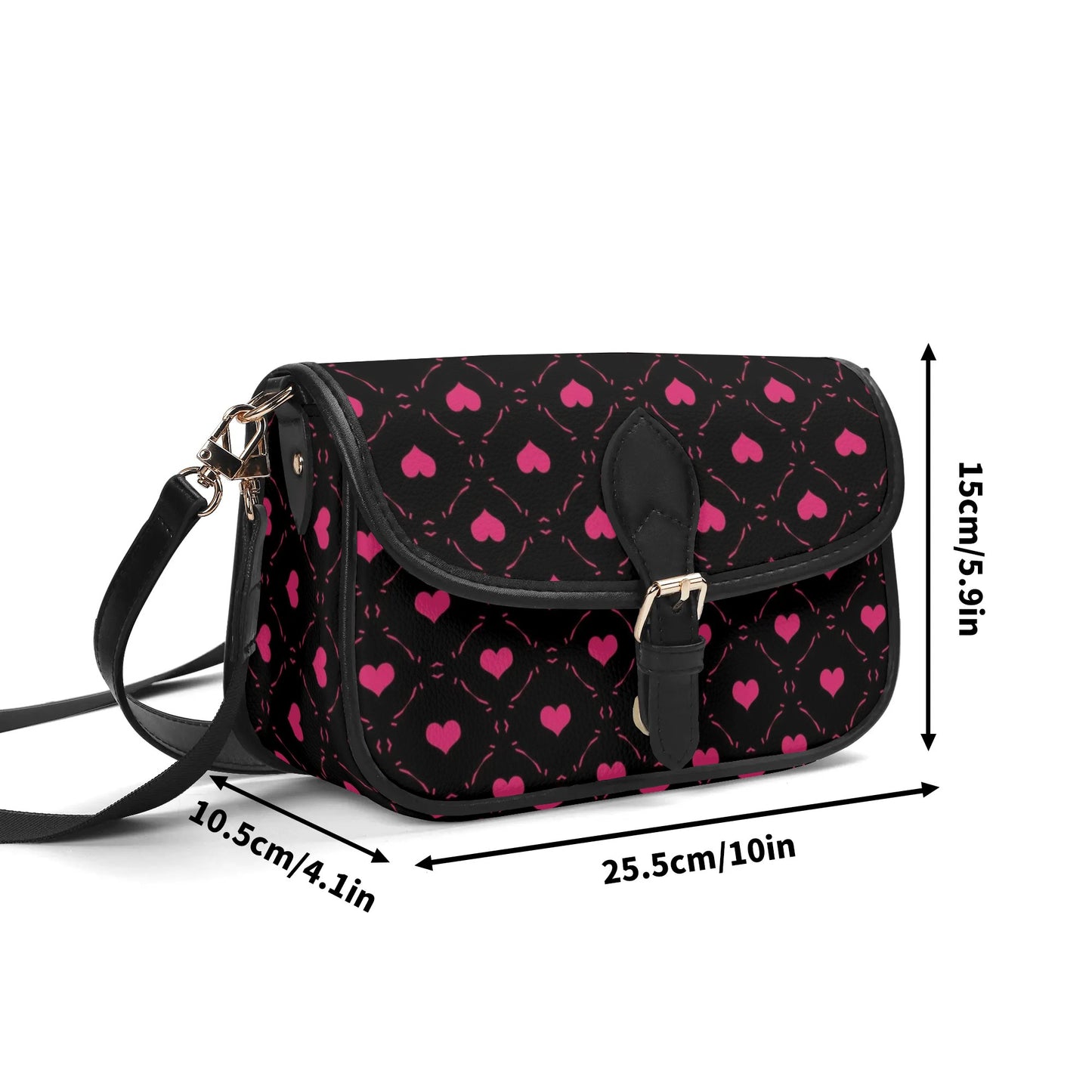 Little Pink Hearts Leather Chain Shoulder bags