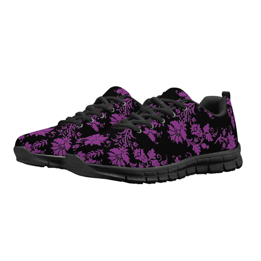 Gothic Purple Flowers EVA Mesh Running Shoes