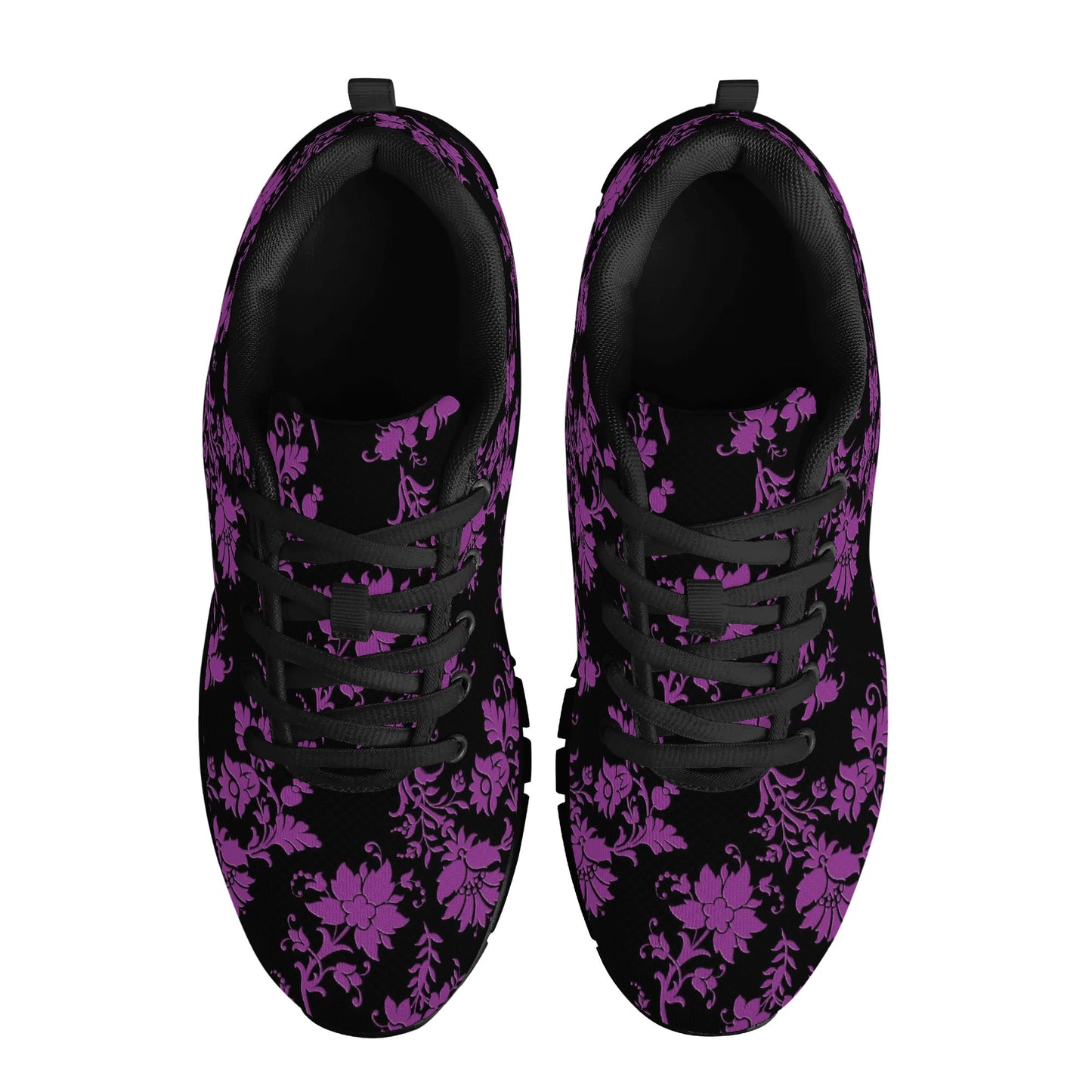 Gothic Purple Flowers EVA Mesh Running Shoes