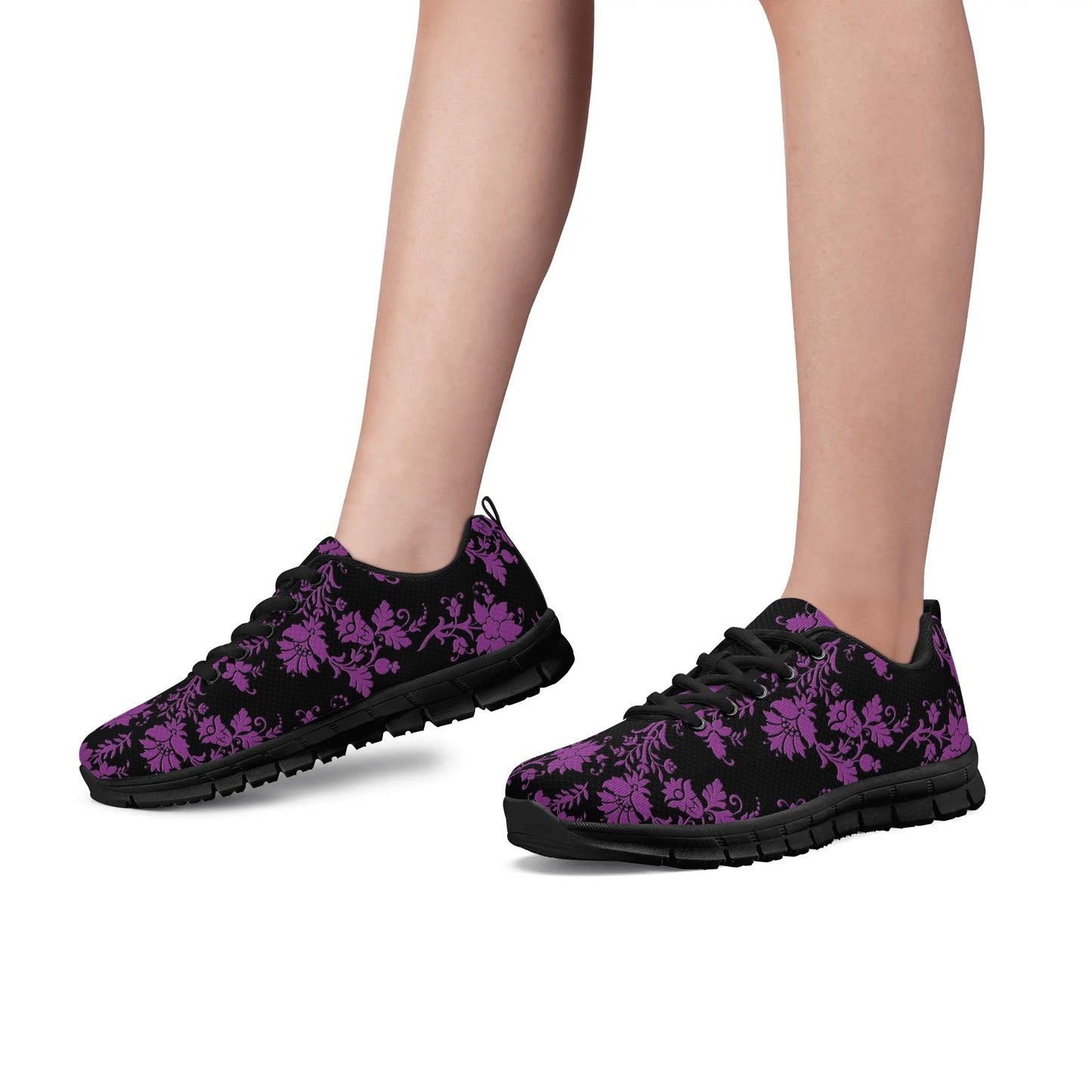 Gothic Purple Flowers EVA Mesh Running Shoes