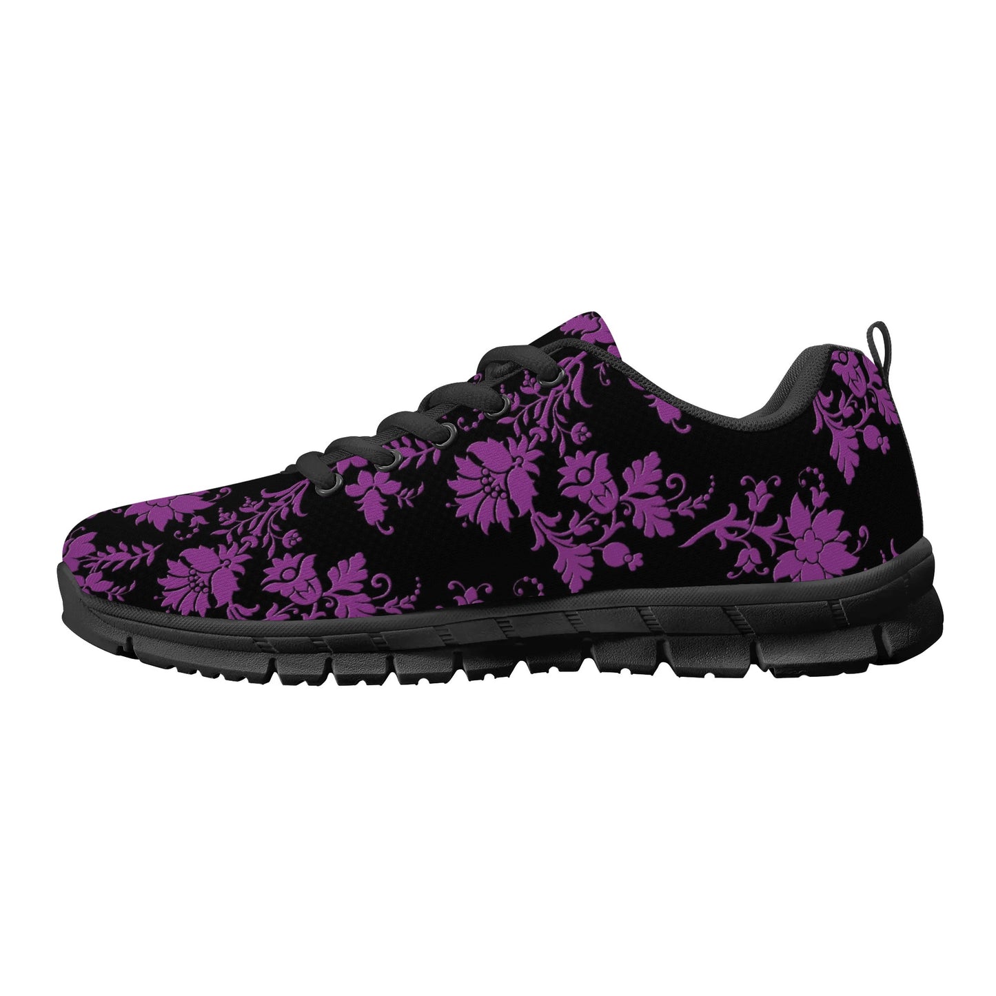 Gothic Purple Flowers EVA Mesh Running Shoes