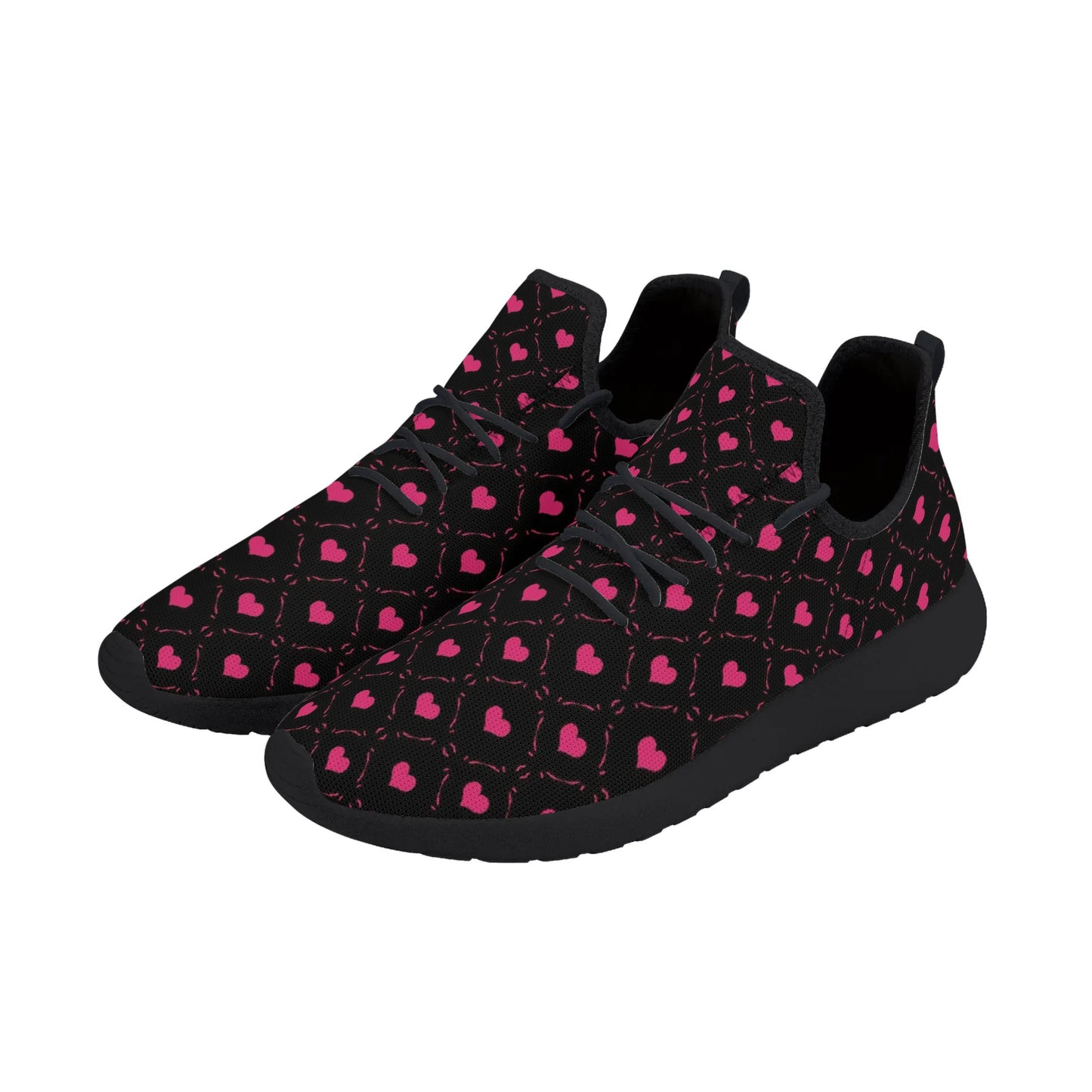 Pink Hearts Lightweight Mesh Sneakers