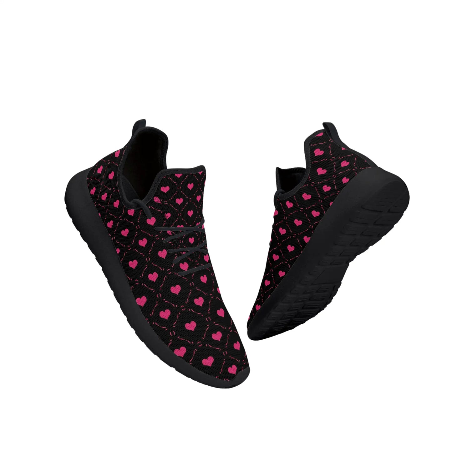 Pink Hearts Lightweight Mesh Sneakers