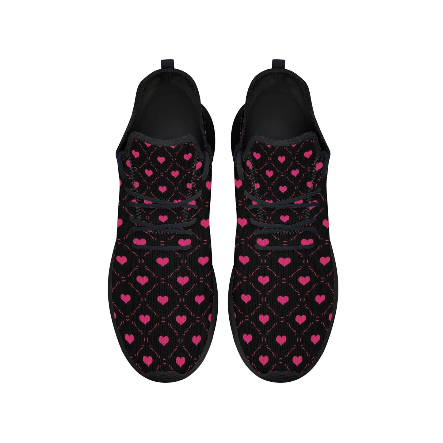 Pink Hearts Lightweight Mesh Sneakers