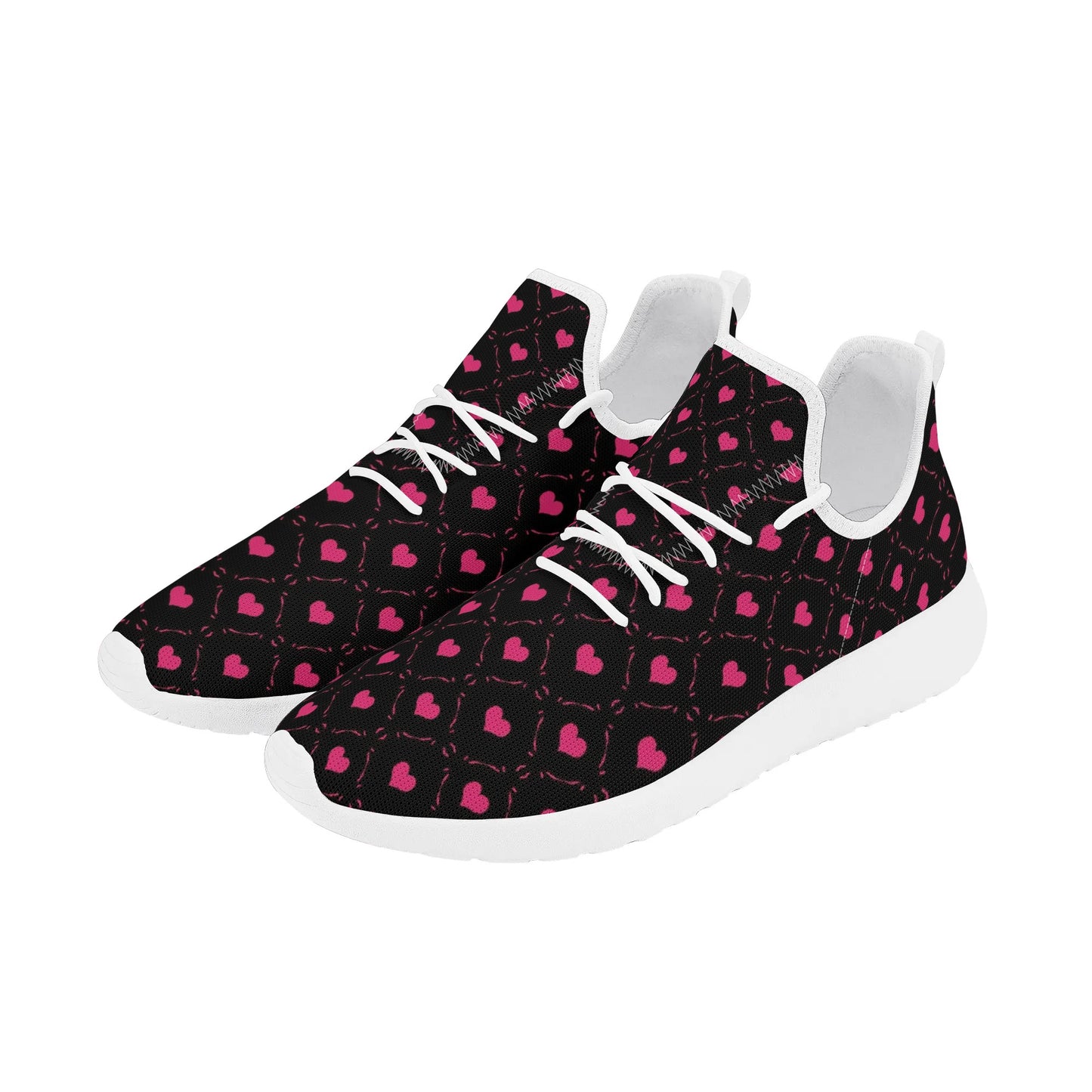 Pink Hearts Lightweight Mesh Sneakers