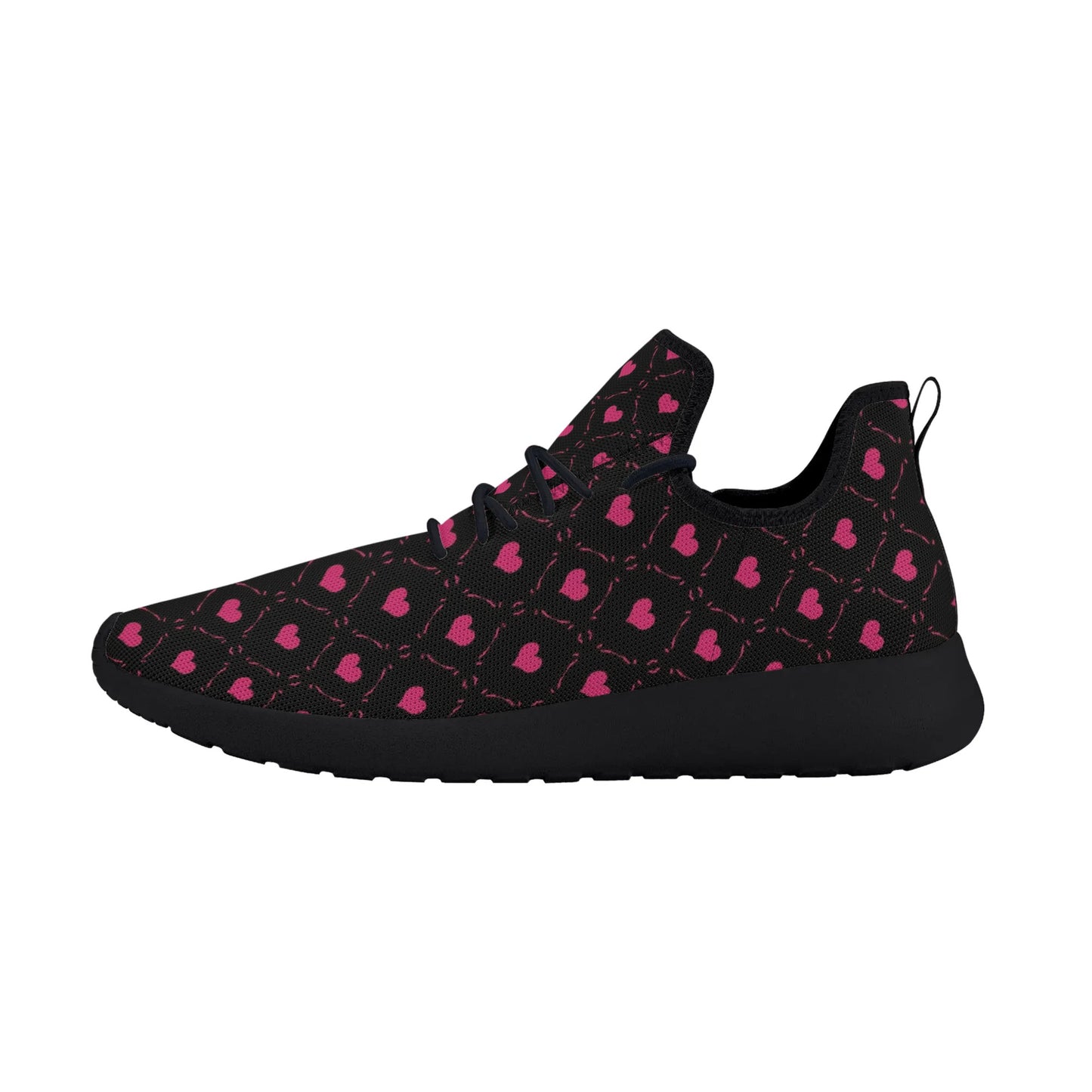 Pink Hearts Lightweight Mesh Sneakers