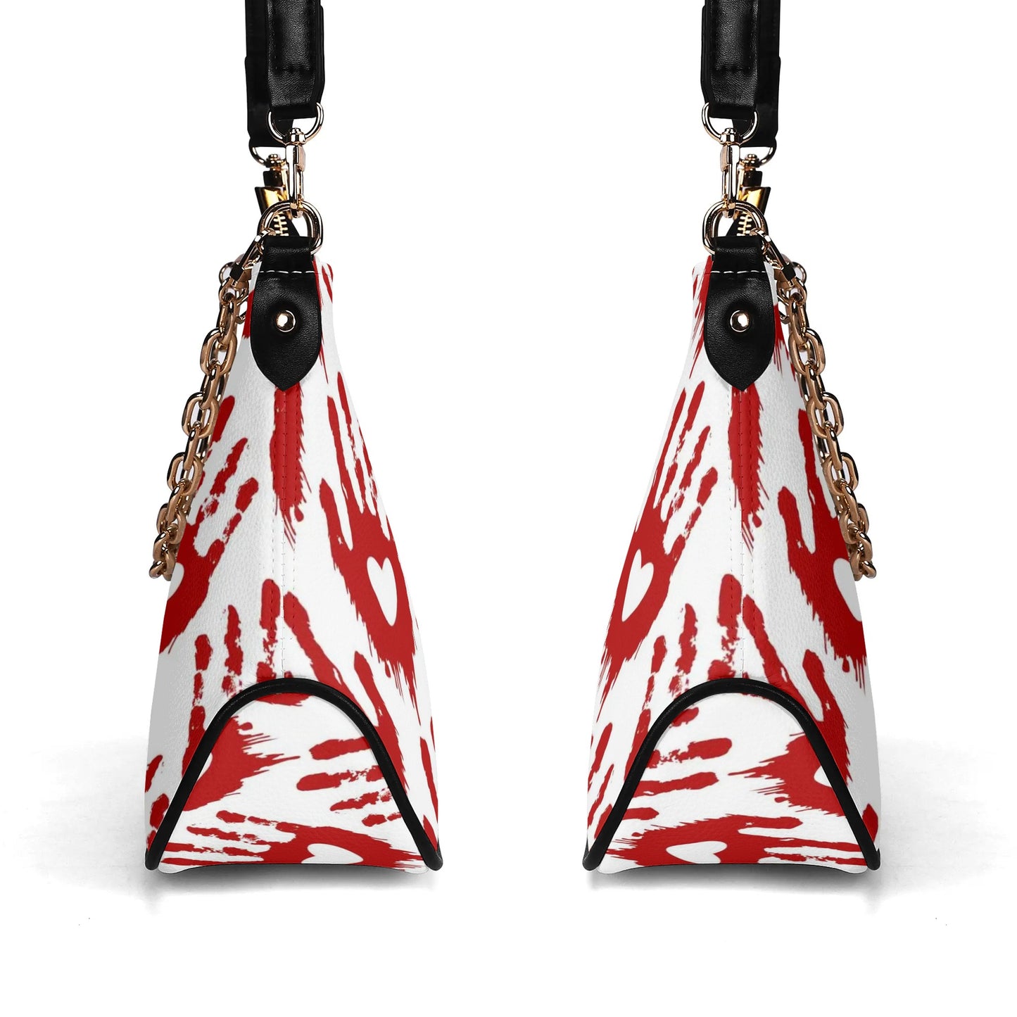 Bloody Love Leather Hand Bag With Chain