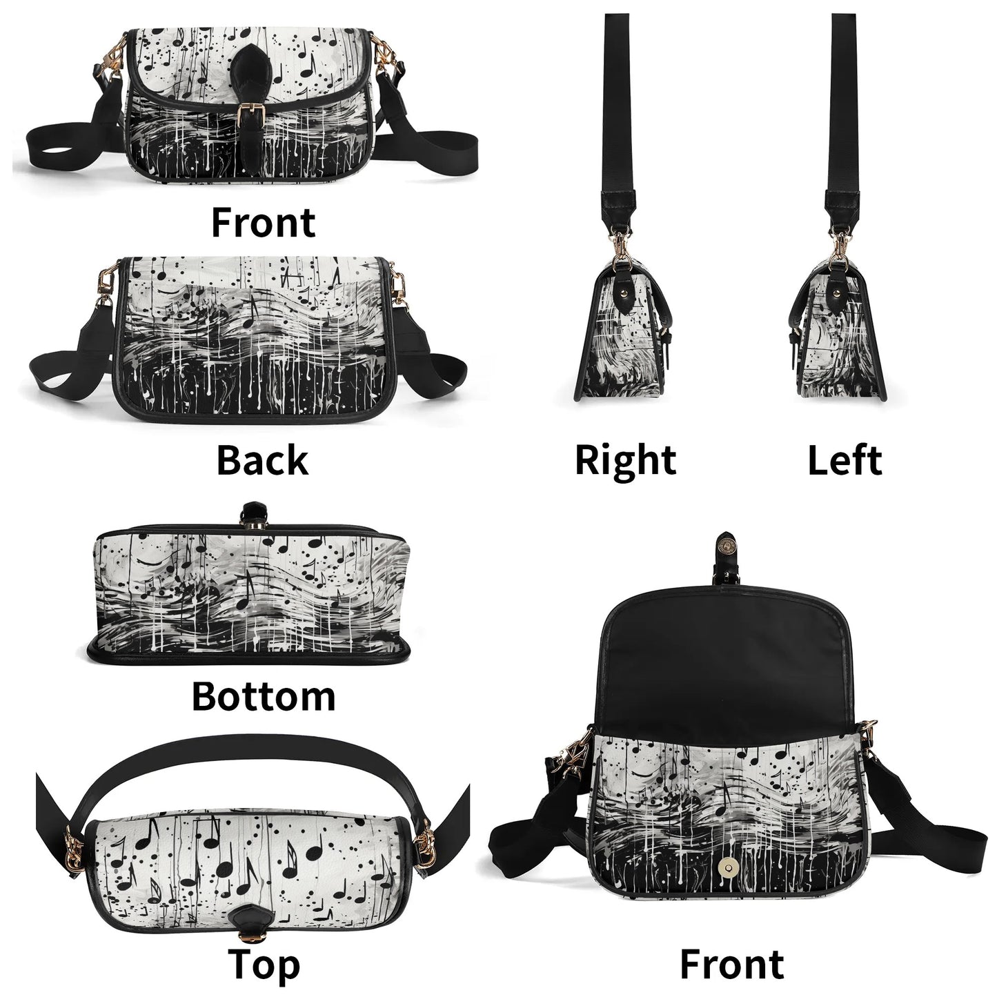 Music Chaos Leather Chain Shoulder bags