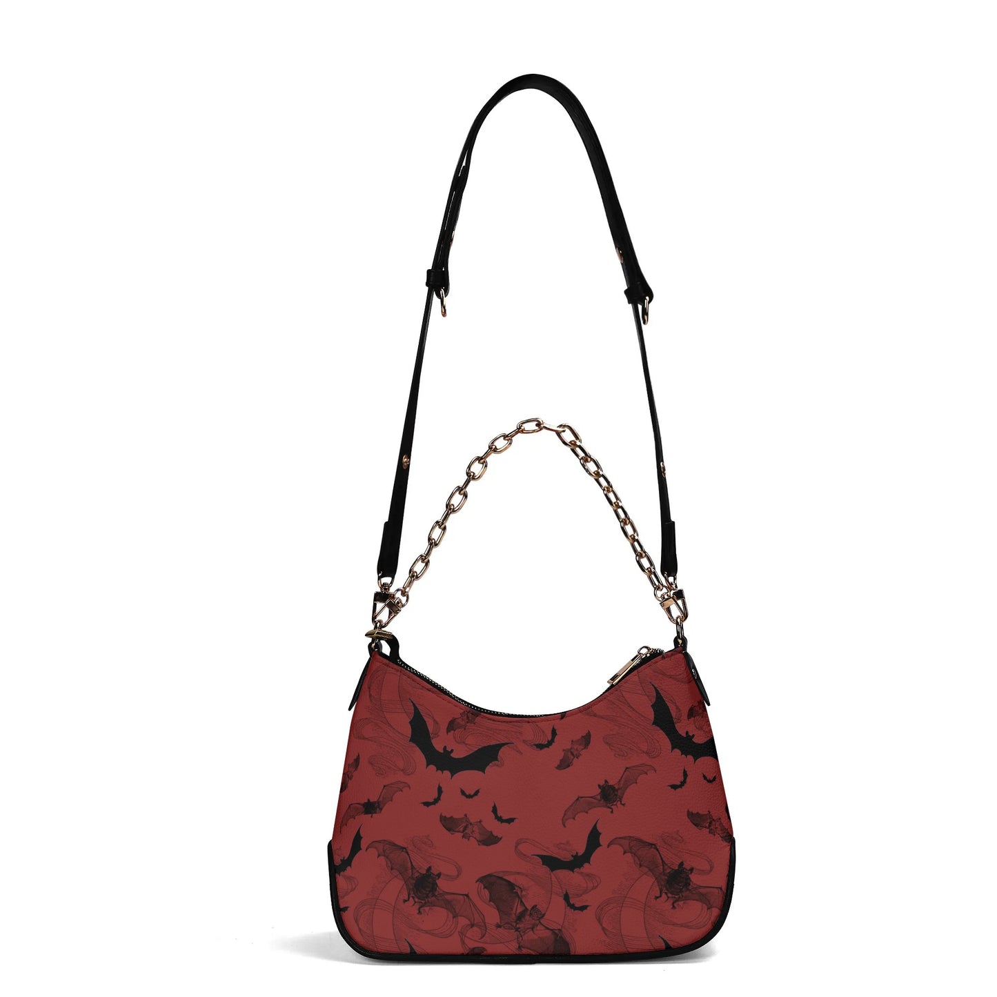 Smokey Bats Leather Hand Bag With Chain