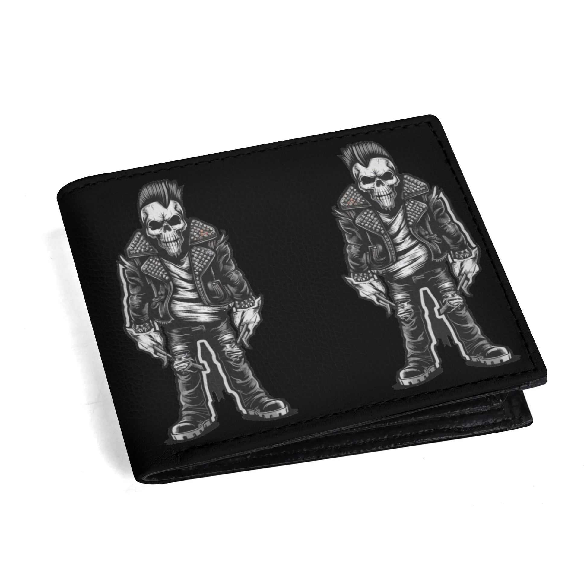 Punk Rock Skeleton Minimalist Leather Wallet