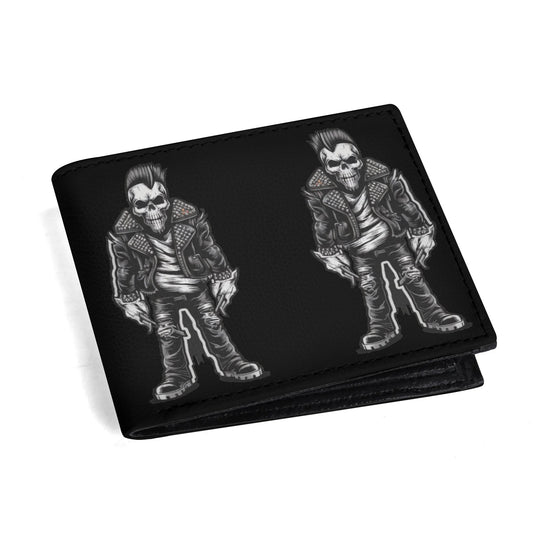 Punk Rock Skeleton Minimalist Leather Wallet