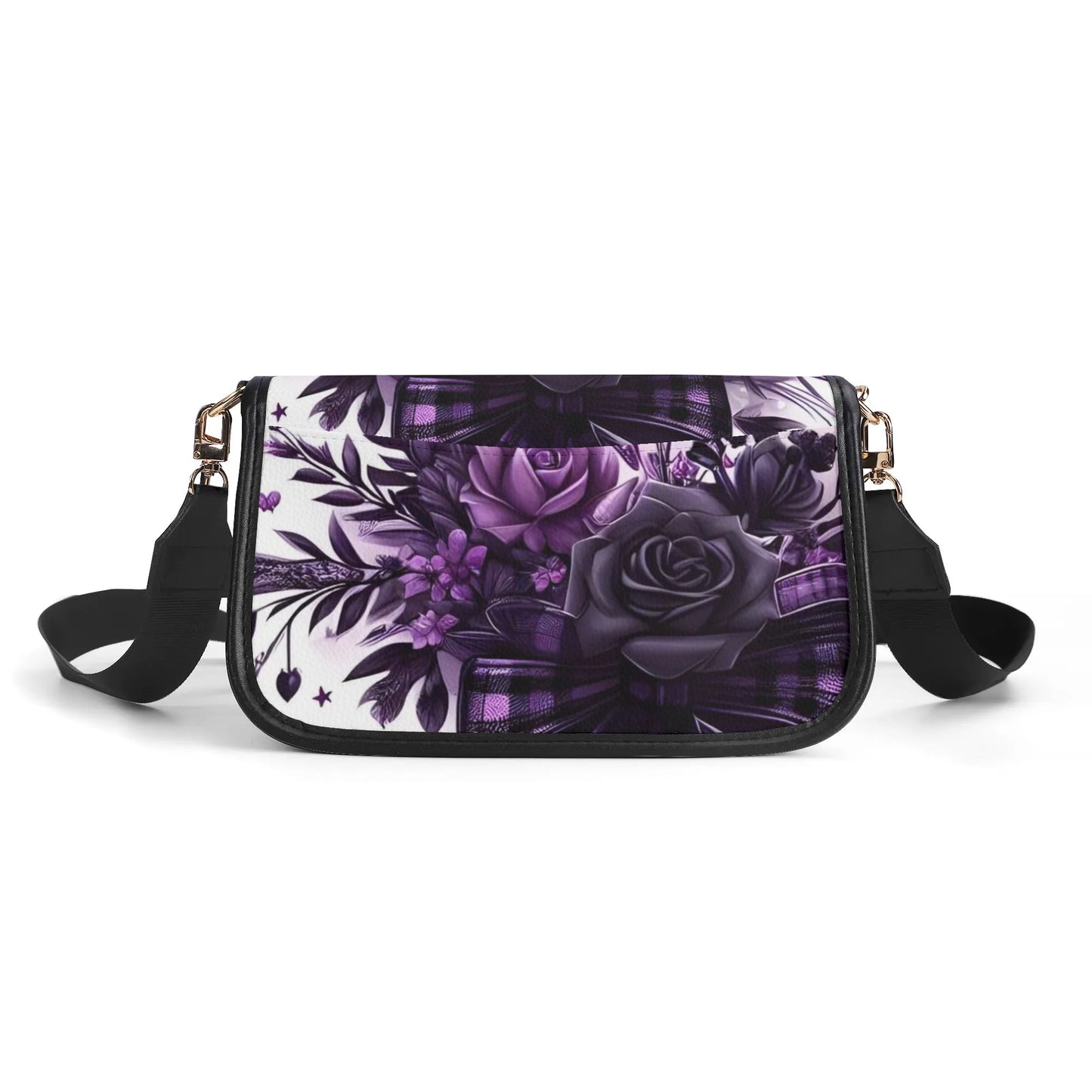 Goth Purple Flowers Chain Shoulder bags