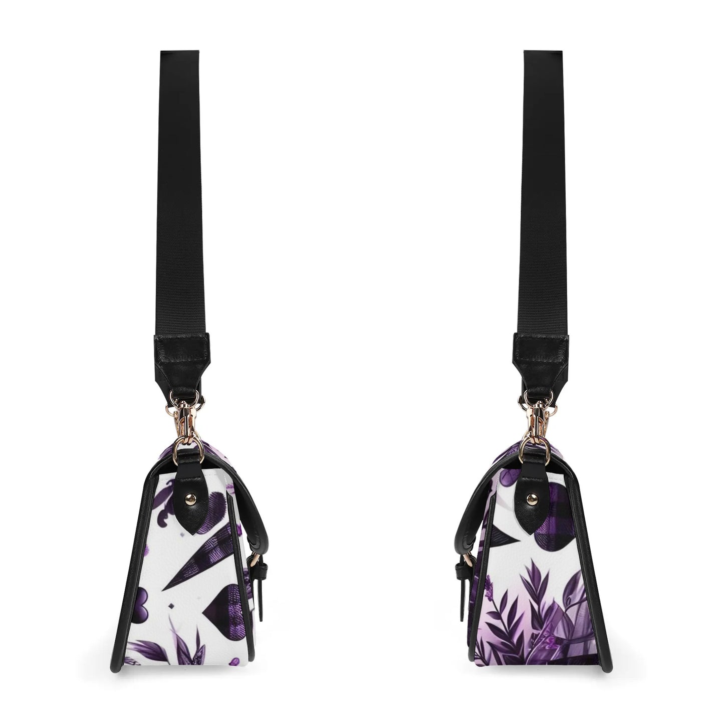 Goth Purple Flowers Chain Shoulder bags