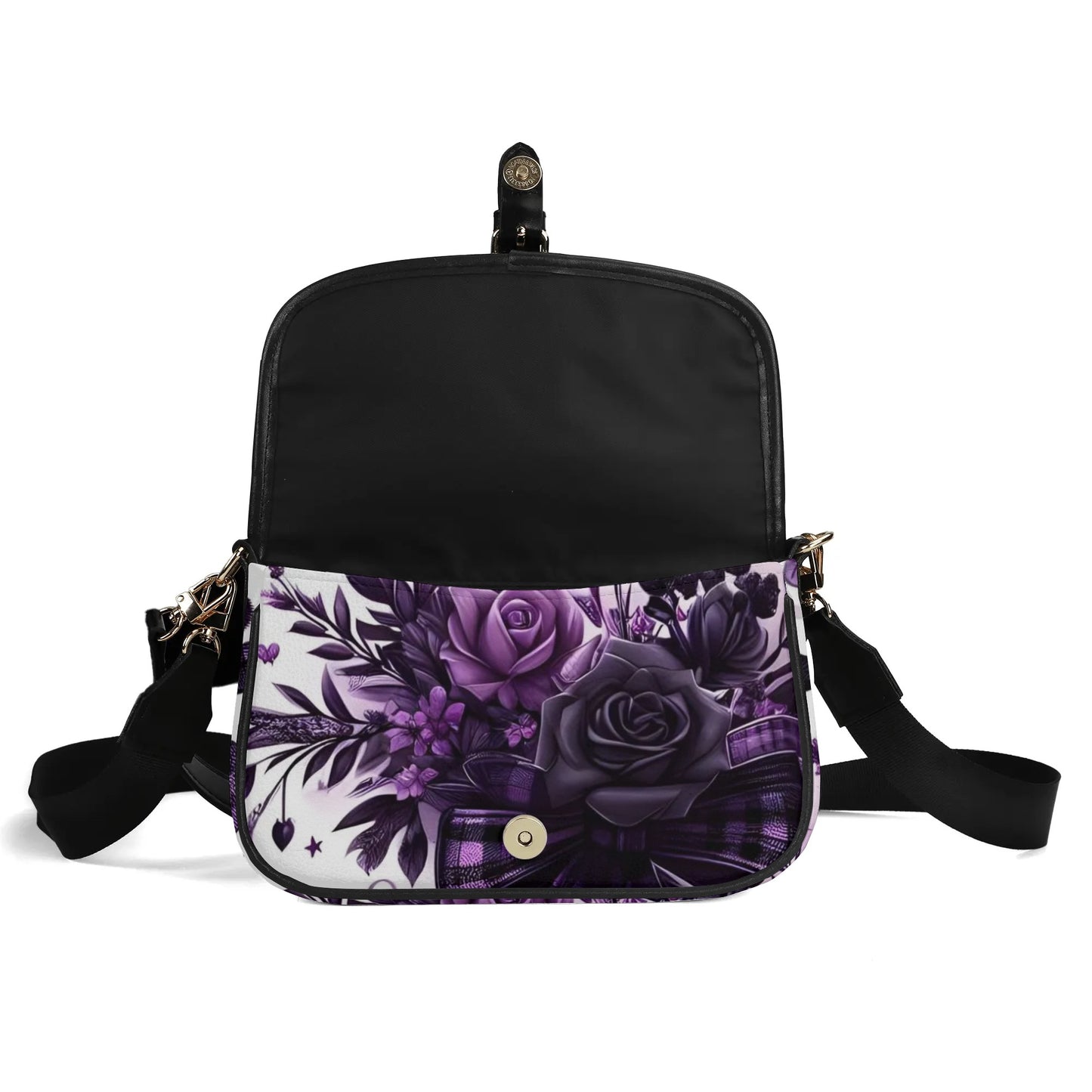 Goth Purple Flowers Chain Shoulder bags