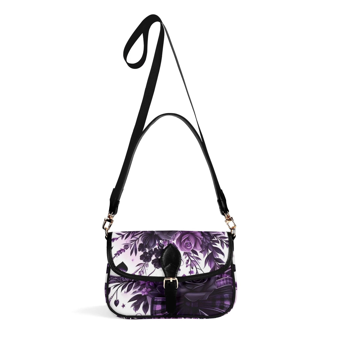 Goth Purple Flowers Chain Shoulder bags