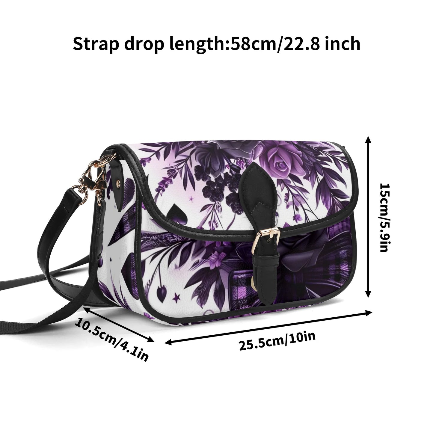 Goth Purple Flowers Chain Shoulder bags