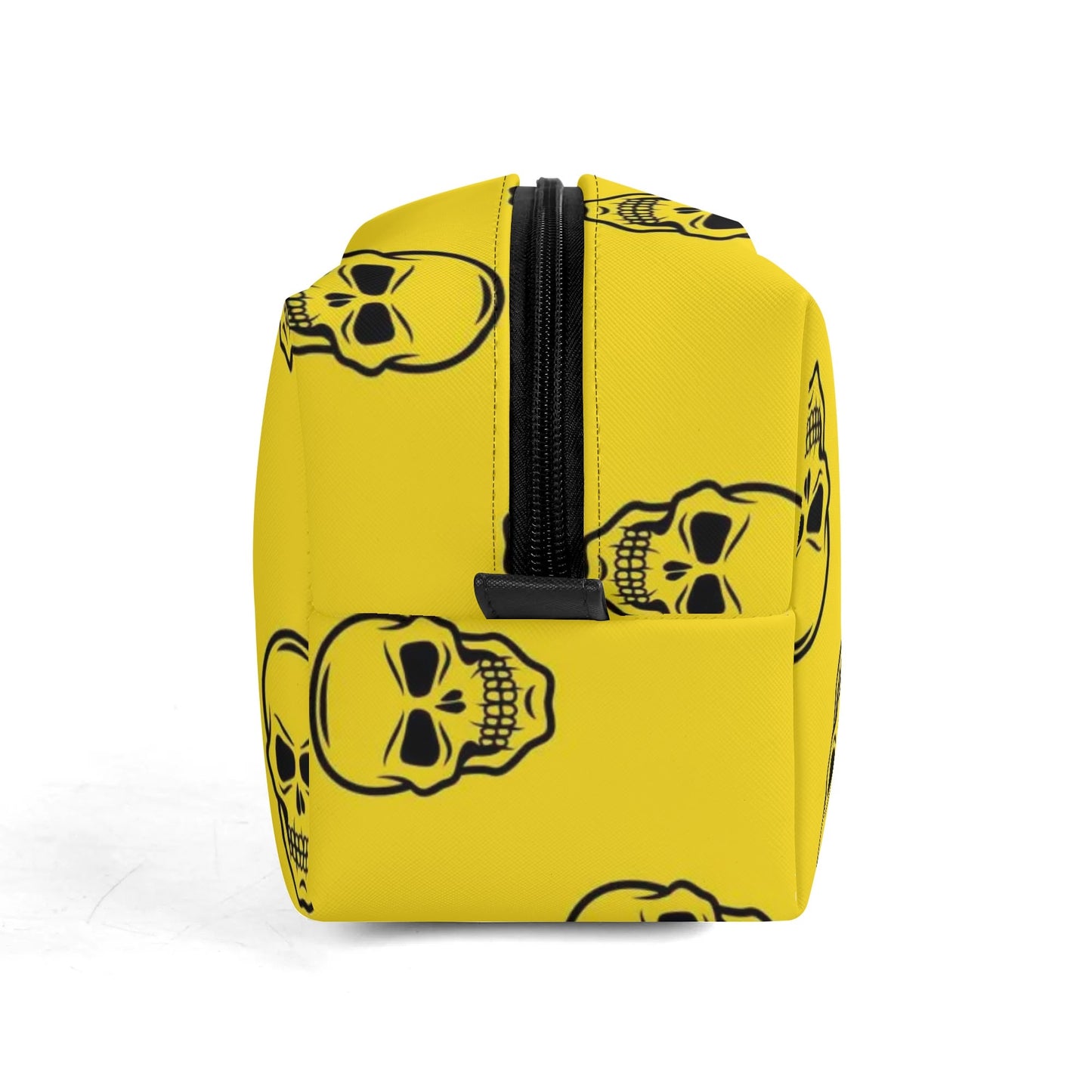 Yellow Skulls Leather Toiletries Bag