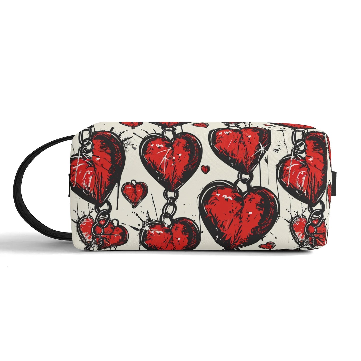 Chained Hearts Leather Toiletries Bag